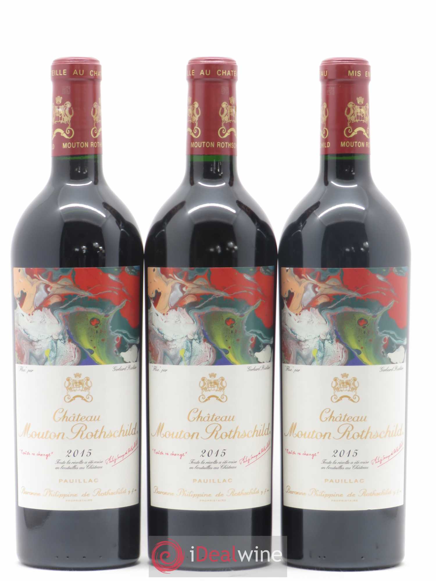 Château Mouton Rothschild 1er Grand Cru Classé 2015 - Lot de 3 bouteilles - 0