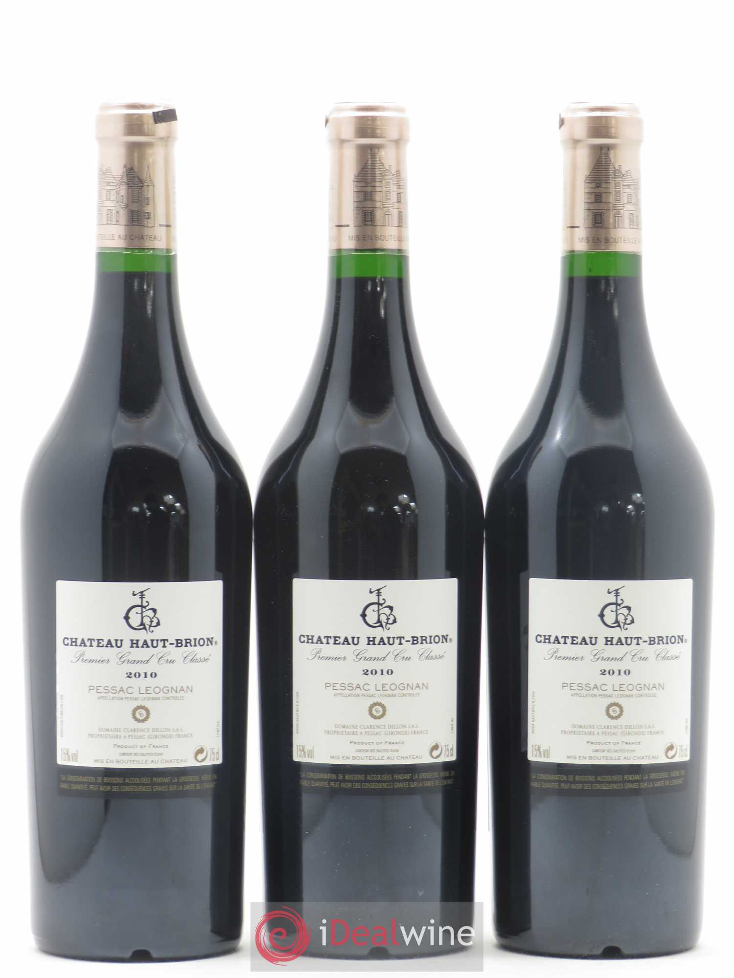 Château Haut Brion 1er Grand Cru Classé 2010 - Lot de 6 bouteilles - 2