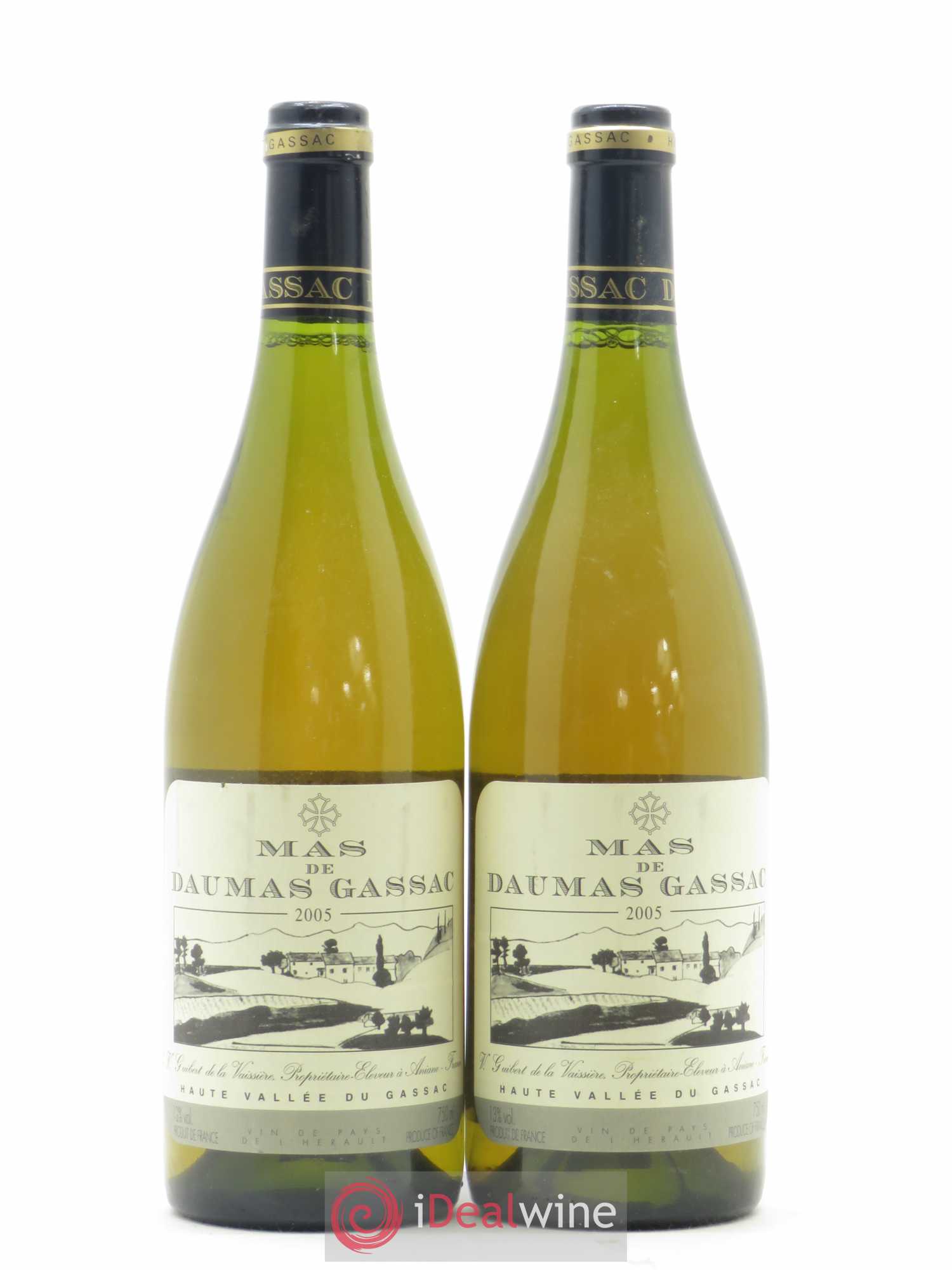 Saint-Guilhem-le-Désert - Cité d'Aniane Mas Daumas Gassac Famille Guibert de La Vaissière 2005 - Lot de 2 bouteilles - 0