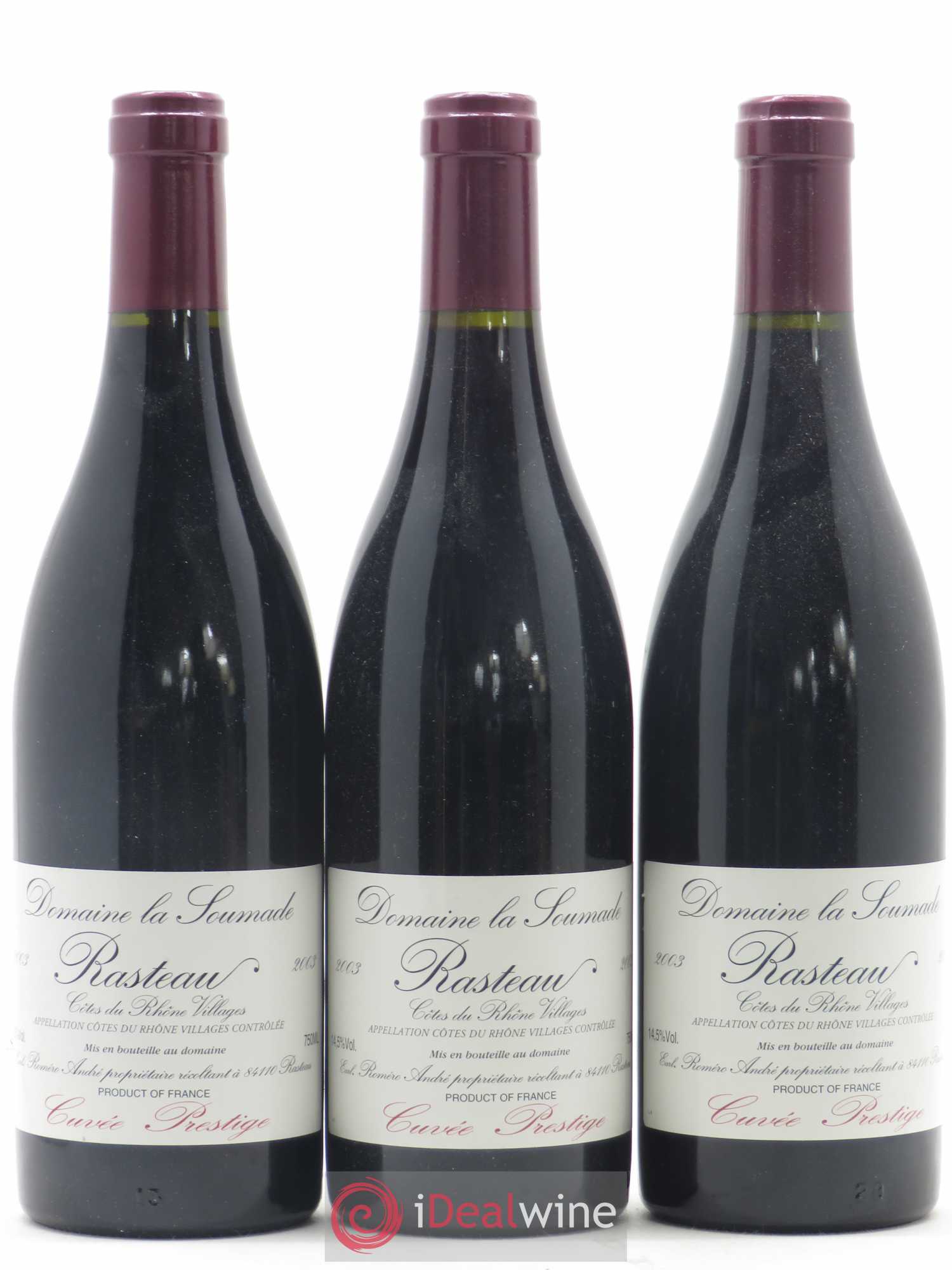 Rasteau Cuvée Prestige La Soumade (Domaine) 2003 - Posten von 3 Flaschen - 0