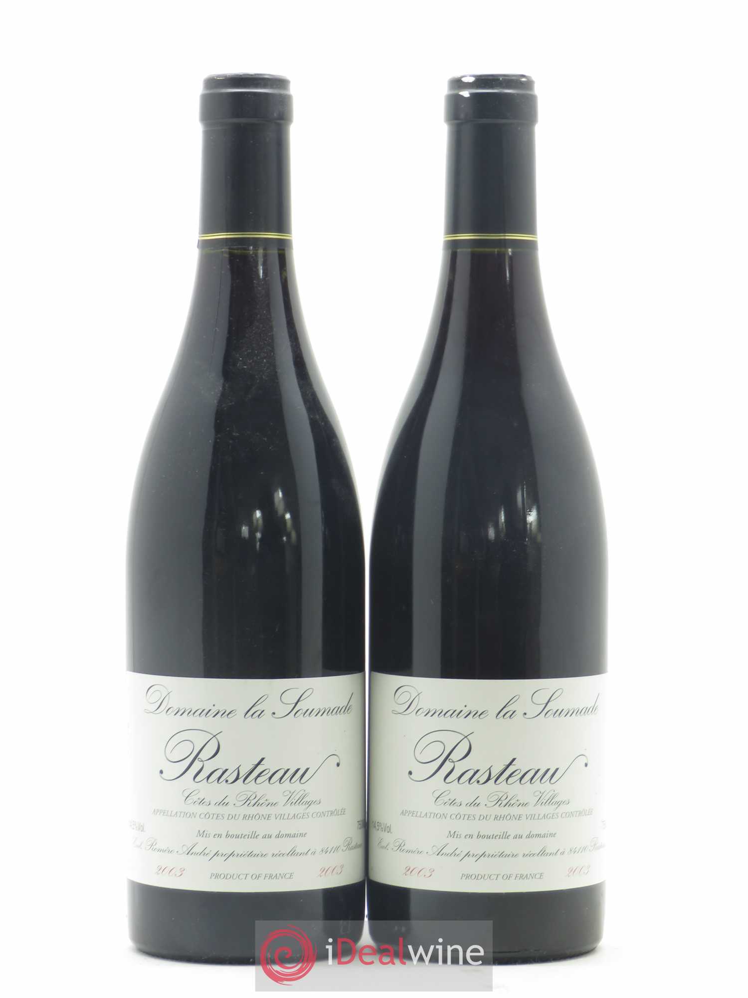 Rasteau La Soumade (Domaine) 2003 - Lot de 2 bouteilles - 0