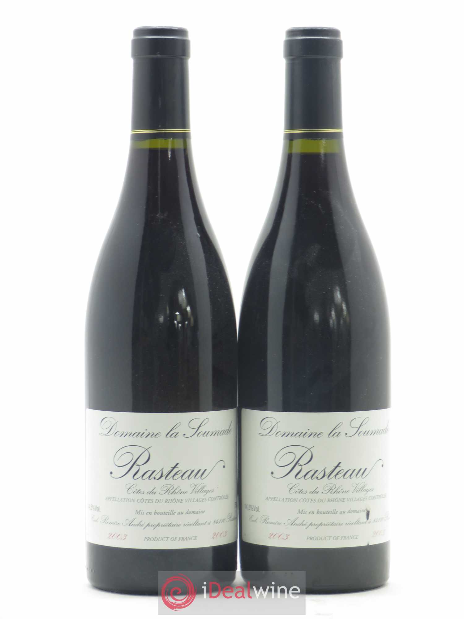 Rasteau La Soumade (Domaine) 2003 - Lot de 2 bouteilles - 0