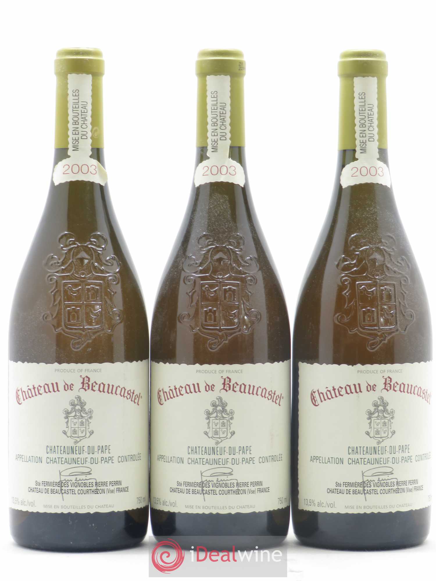 Châteauneuf-du-Pape Château de Beaucastel Famille Perrin 2003 - Lot de 3 bouteilles - 0