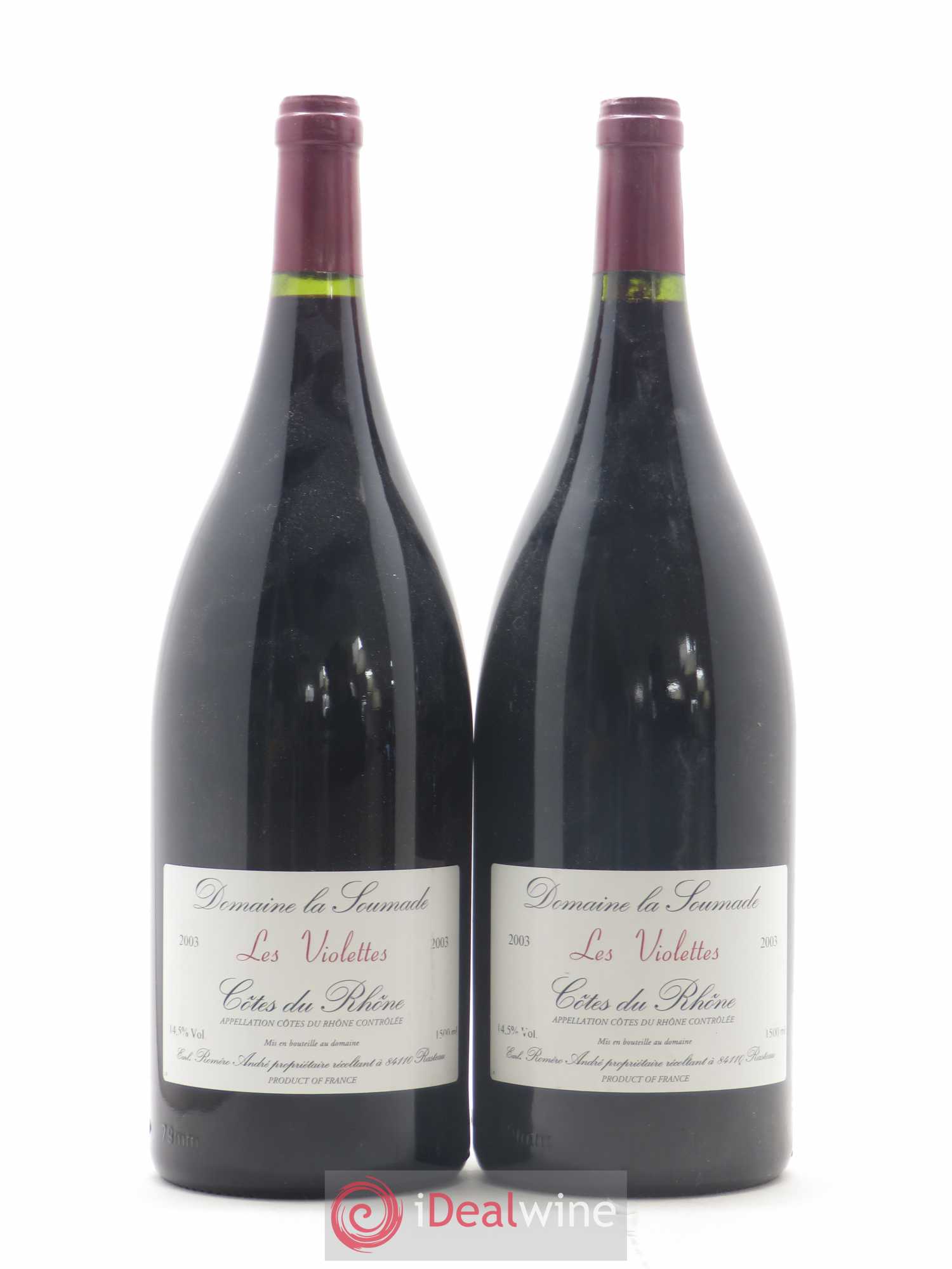 Rasteau La Soumade (Domaine) Les Violettes 2003 - Posten von 2 Magnum - 0