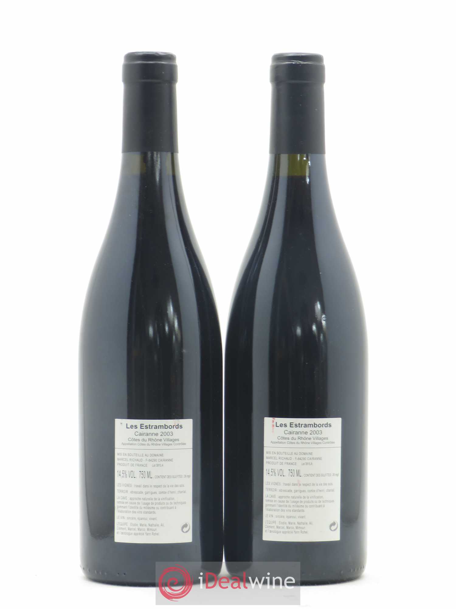 Cairanne Les Estrambords Marcel Richaud 2003 - Lot de 2 bouteilles - 1