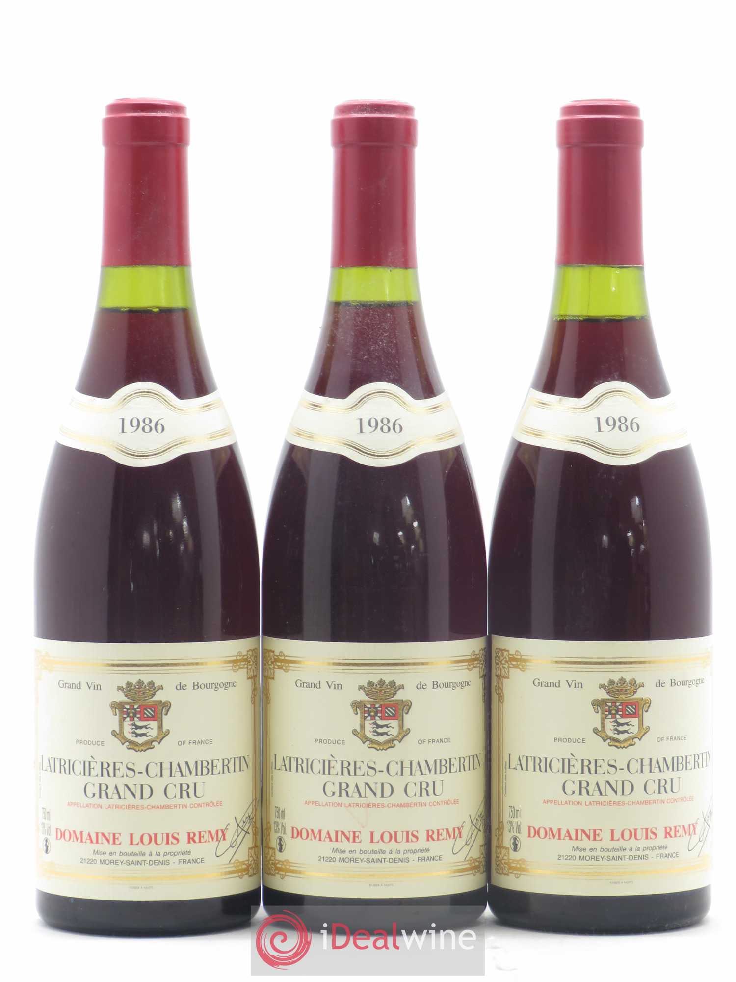 Latricières-Chambertin Grand Cru Louis Remy 1986 - Lot de 3 bouteilles - 0
