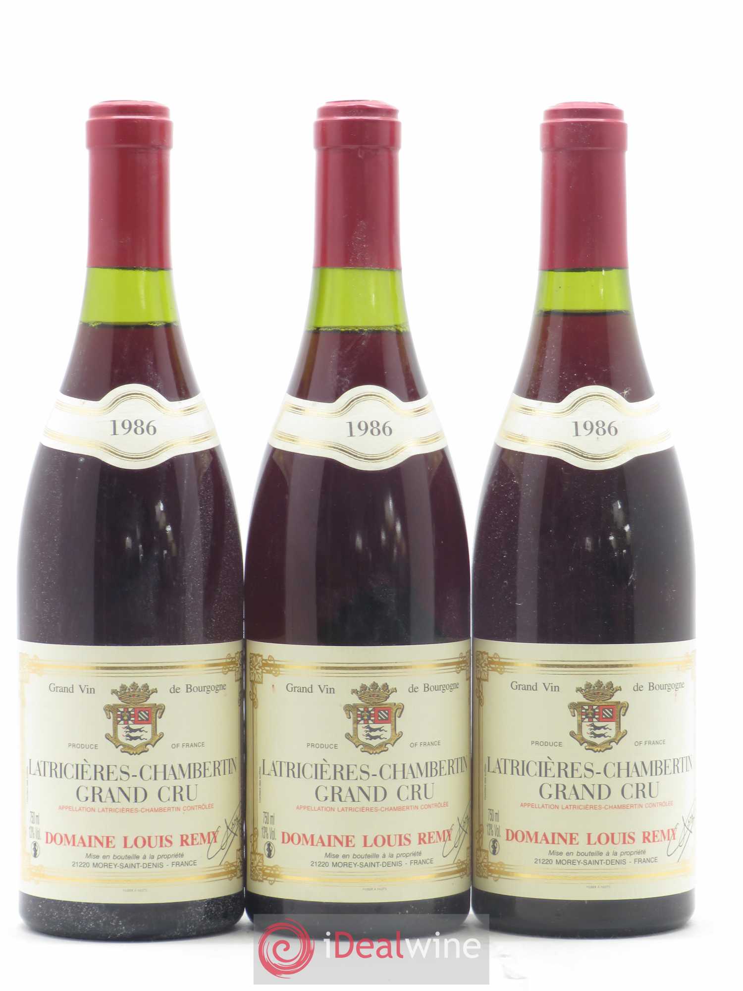 Latricières-Chambertin Grand Cru Louis Remy 1986 - Lot de 3 bouteilles - 0