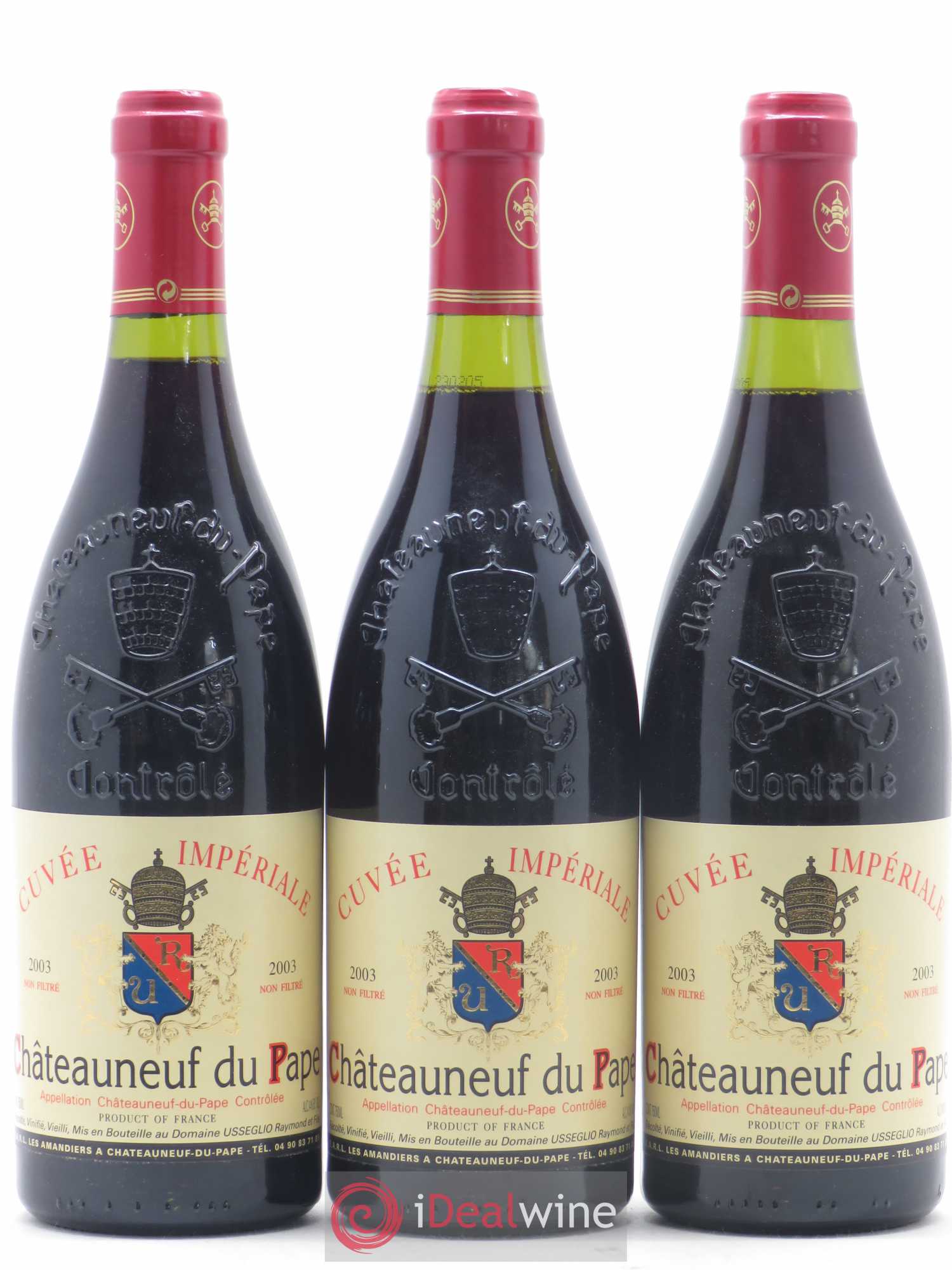 Châteauneuf-du-Pape Cuvée Impériale Raymond Usseglio & Fils (Domaine) 2003 - Lot de 3 bouteilles - 0
