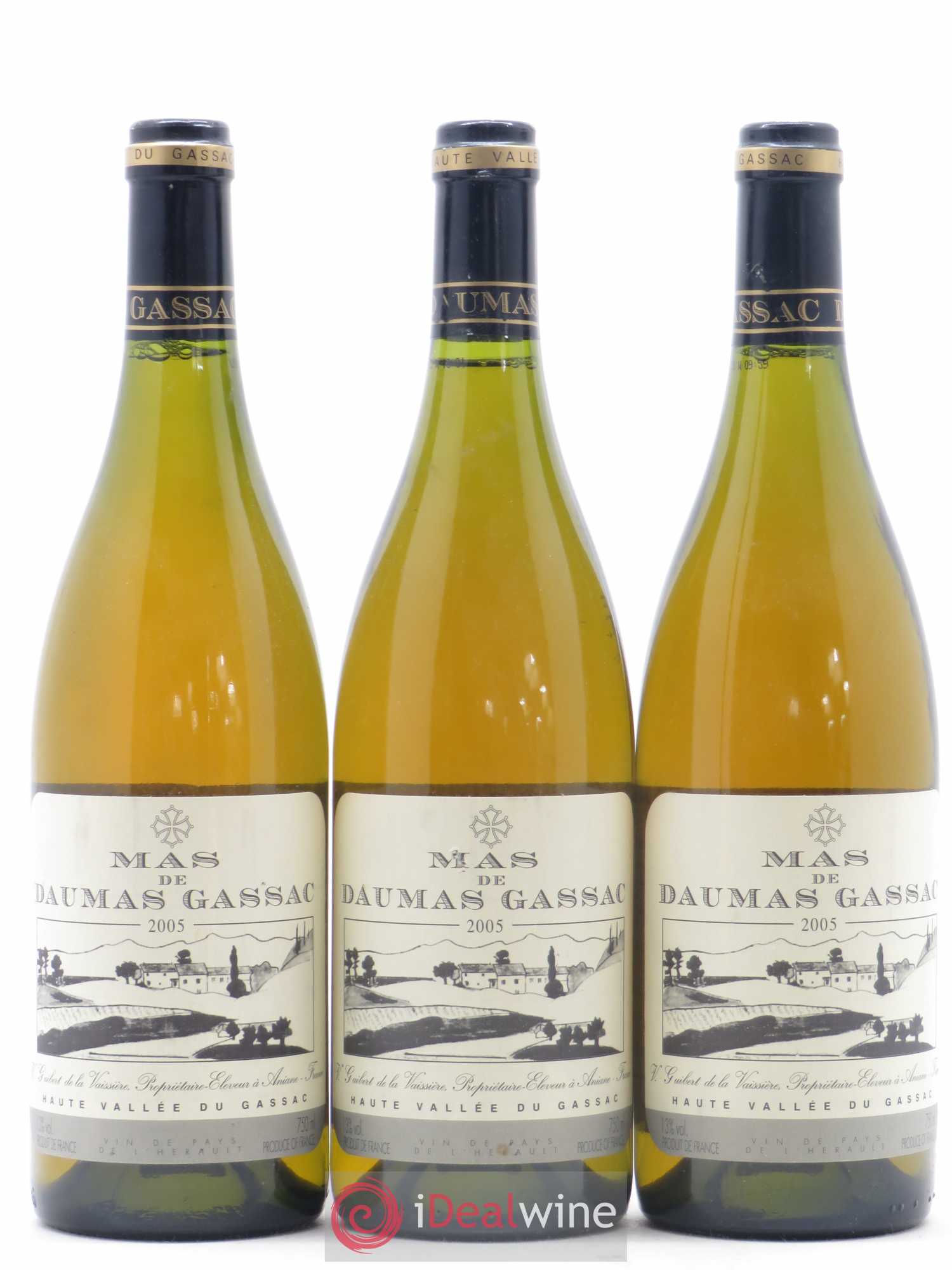 Saint-Guilhem-le-Désert - Cité d'Aniane Mas Daumas Gassac Famille Guibert de La Vaissière 2005 - Lot de 3 bouteilles - 0