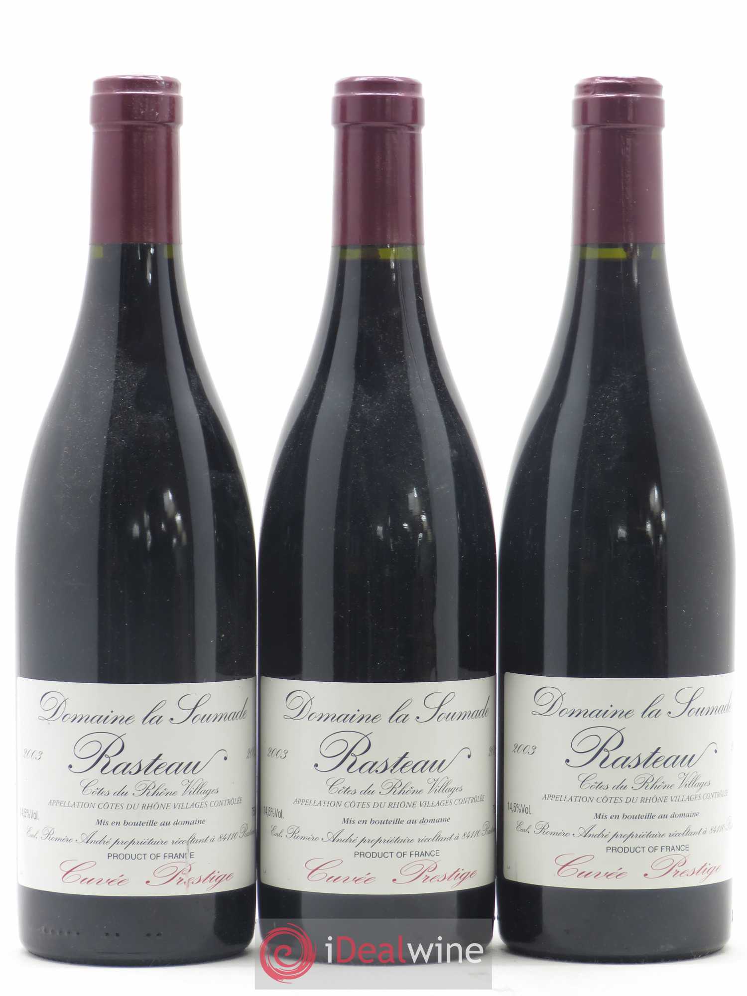 Rasteau Cuvée Prestige La Soumade (Domaine) 2003 - Lot de 3 bouteilles - 0