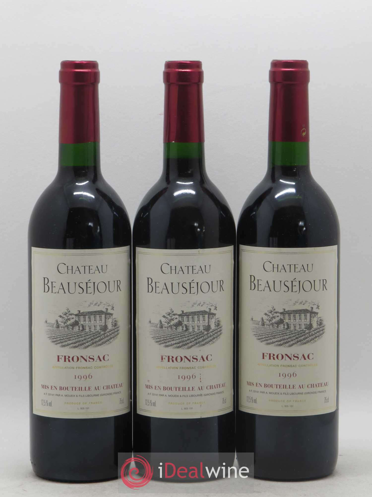 Fronsac Château Beauséjour 1996 - Lot de 6 bouteilles - 1