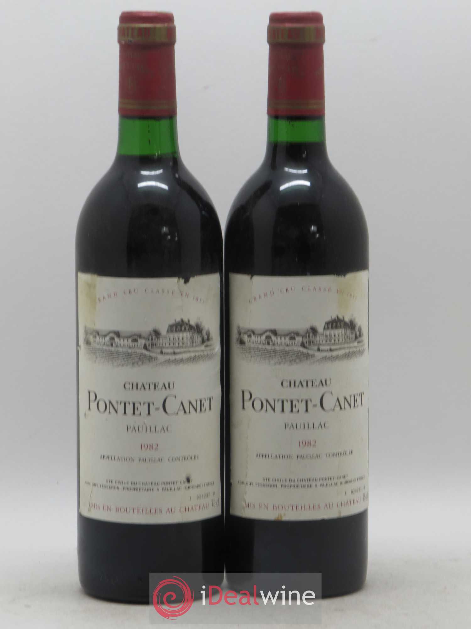 Château Pontet Canet 5ème Grand Cru Classé 1982 - Lot de 2 bouteilles - 0