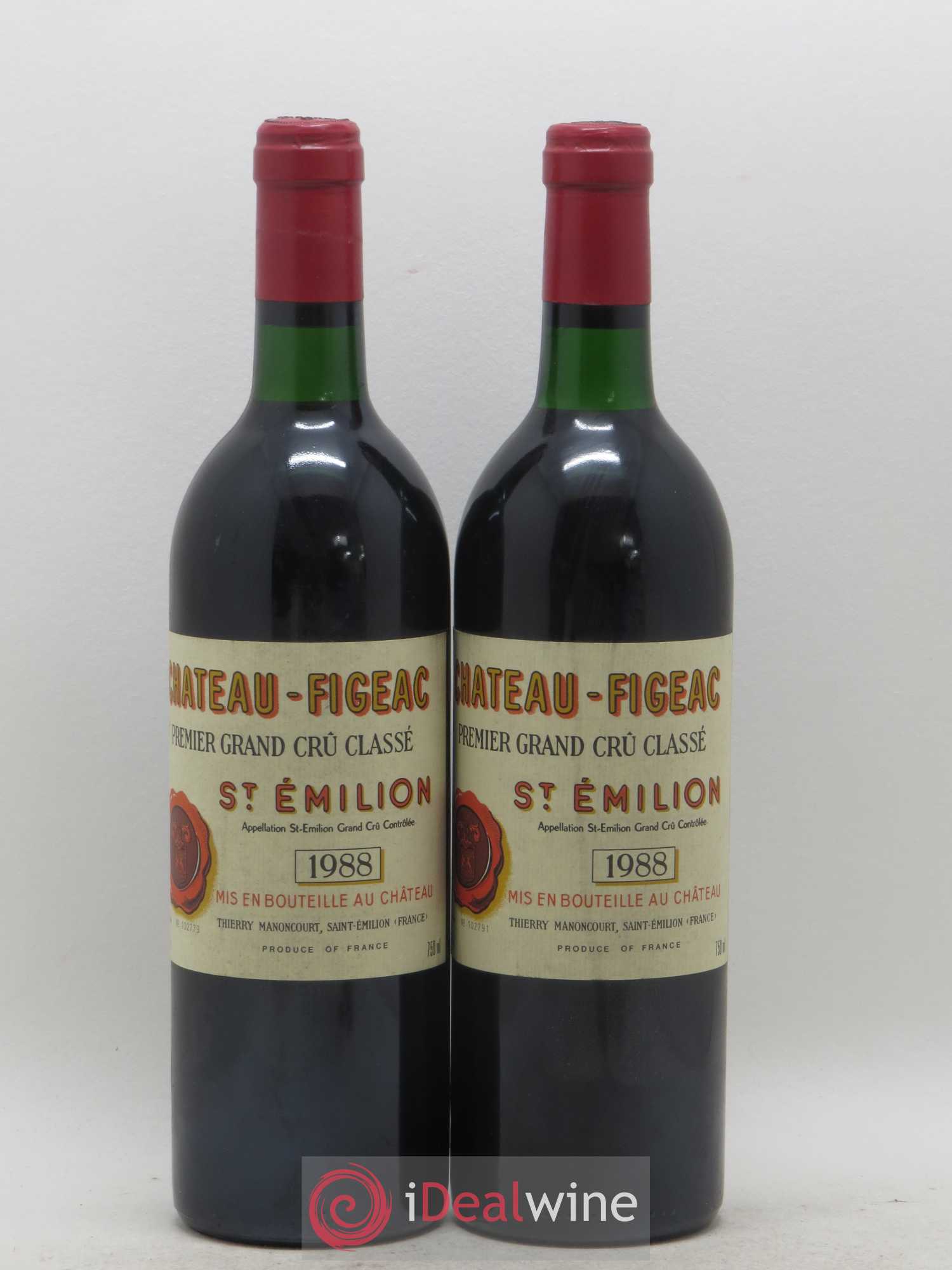 Château Figeac 1er Grand Cru Classé A 1988 - Lot de 2 bouteilles - 0