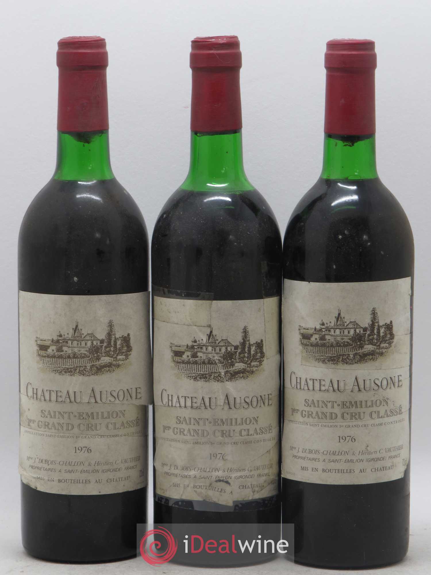 Château Ausone 1er Grand Cru Classé A 1976 - Lot de 3 bouteilles - 0