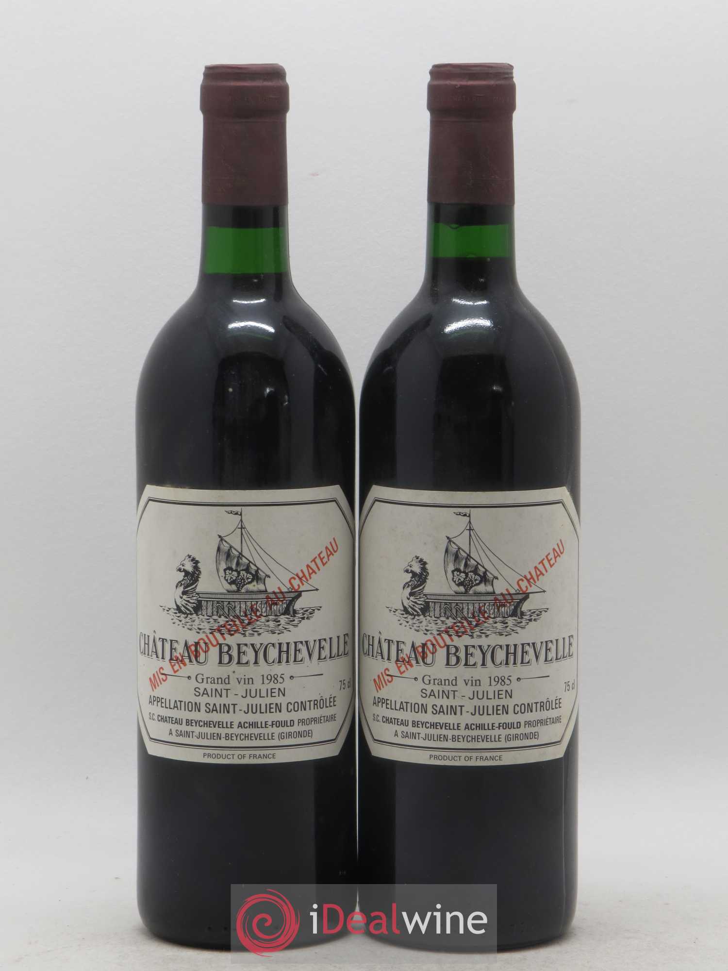 Château Beychevelle 4ème Grand Cru Classé 1985 - Lot de 2 bouteilles - 0