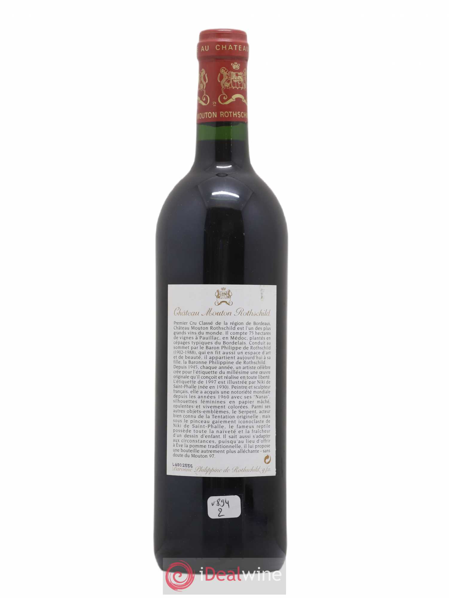 Château Mouton Rothschild 1er Grand Cru Classé 1997 - Lot de 1 bouteille - 1