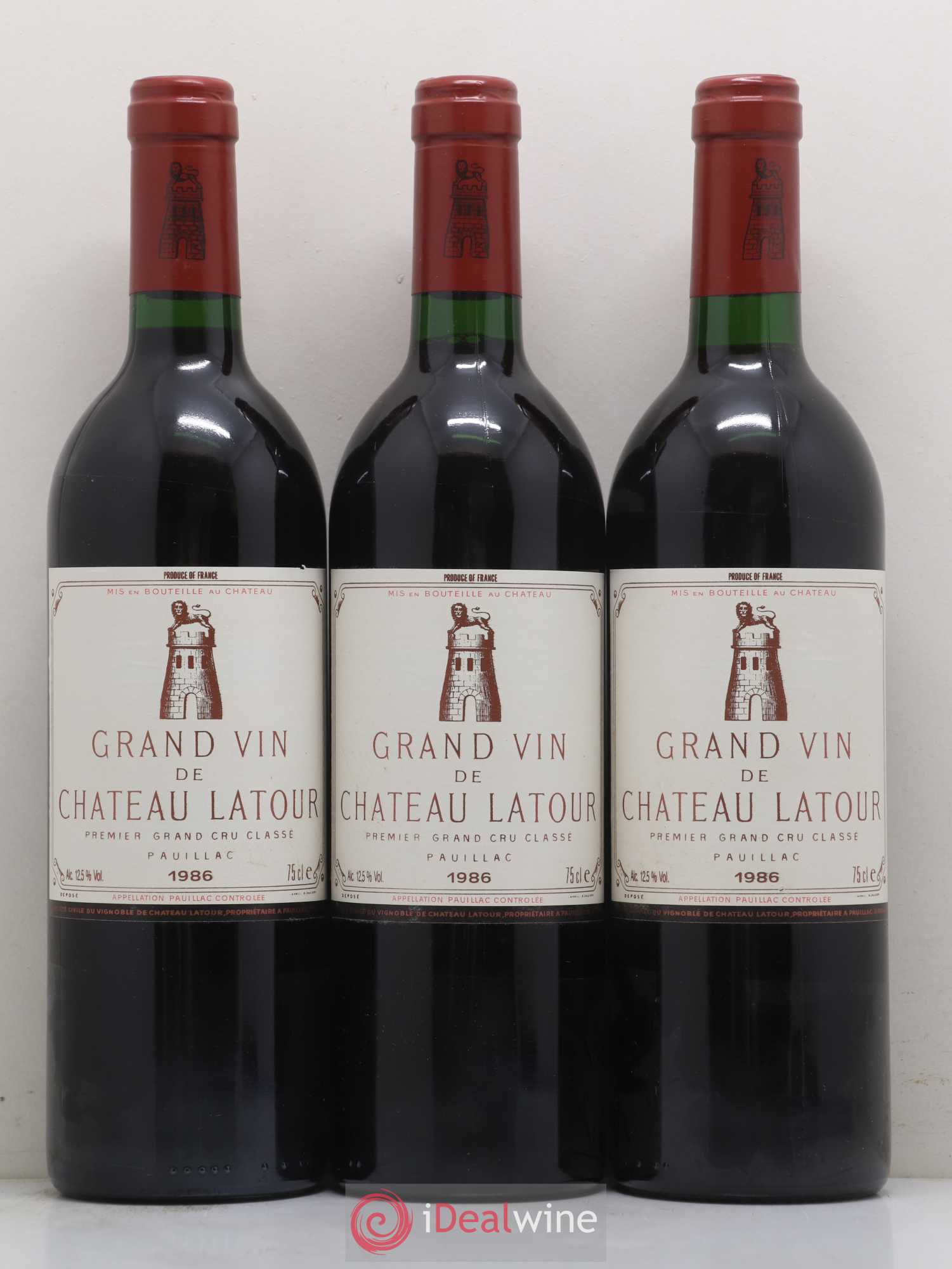 Château Latour 1er Grand Cru Classé 1986 - Lot de 3 bouteilles - 0