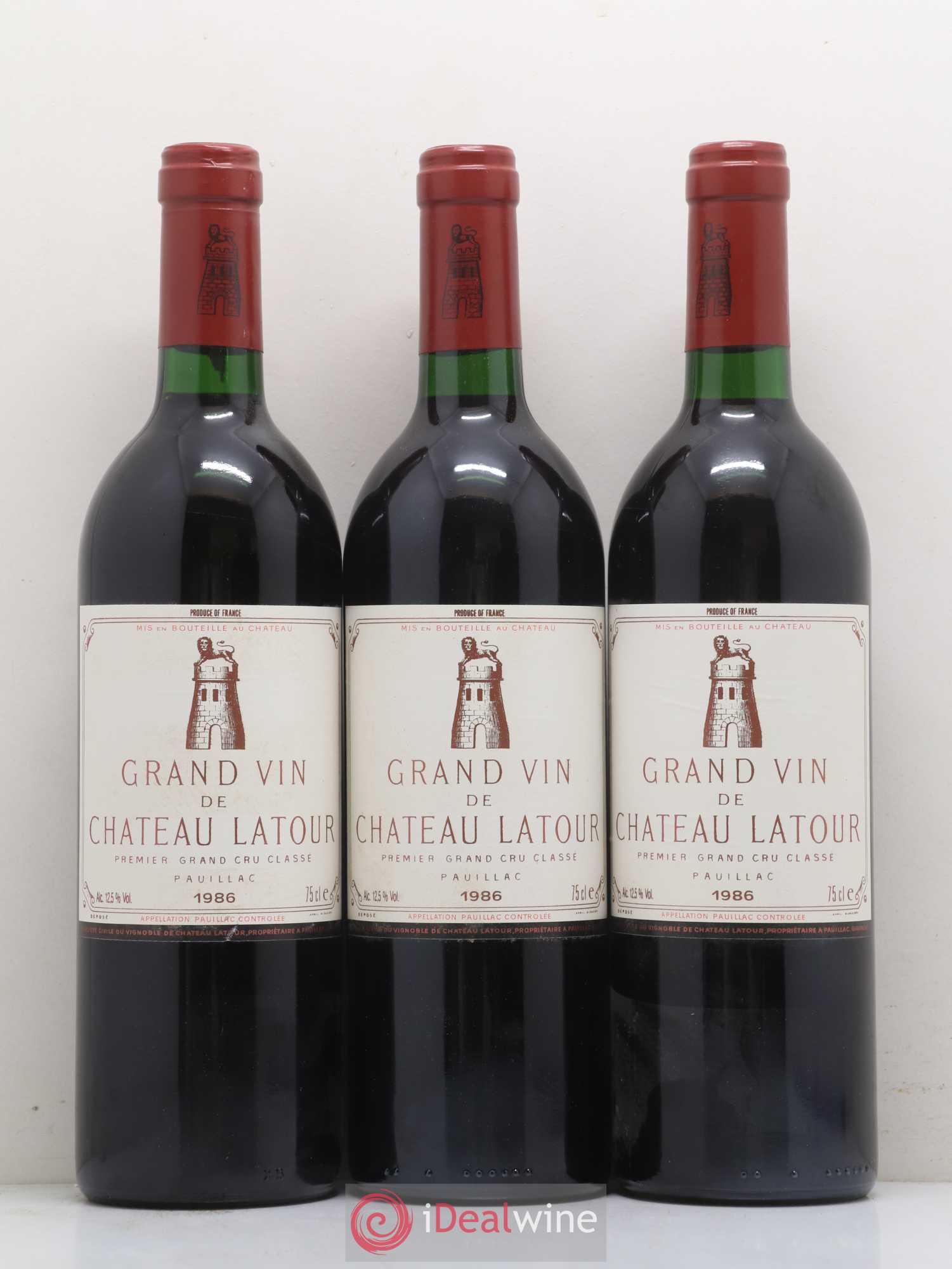 Château Latour 1er Grand Cru Classé 1986 - Lot de 3 bouteilles - 0