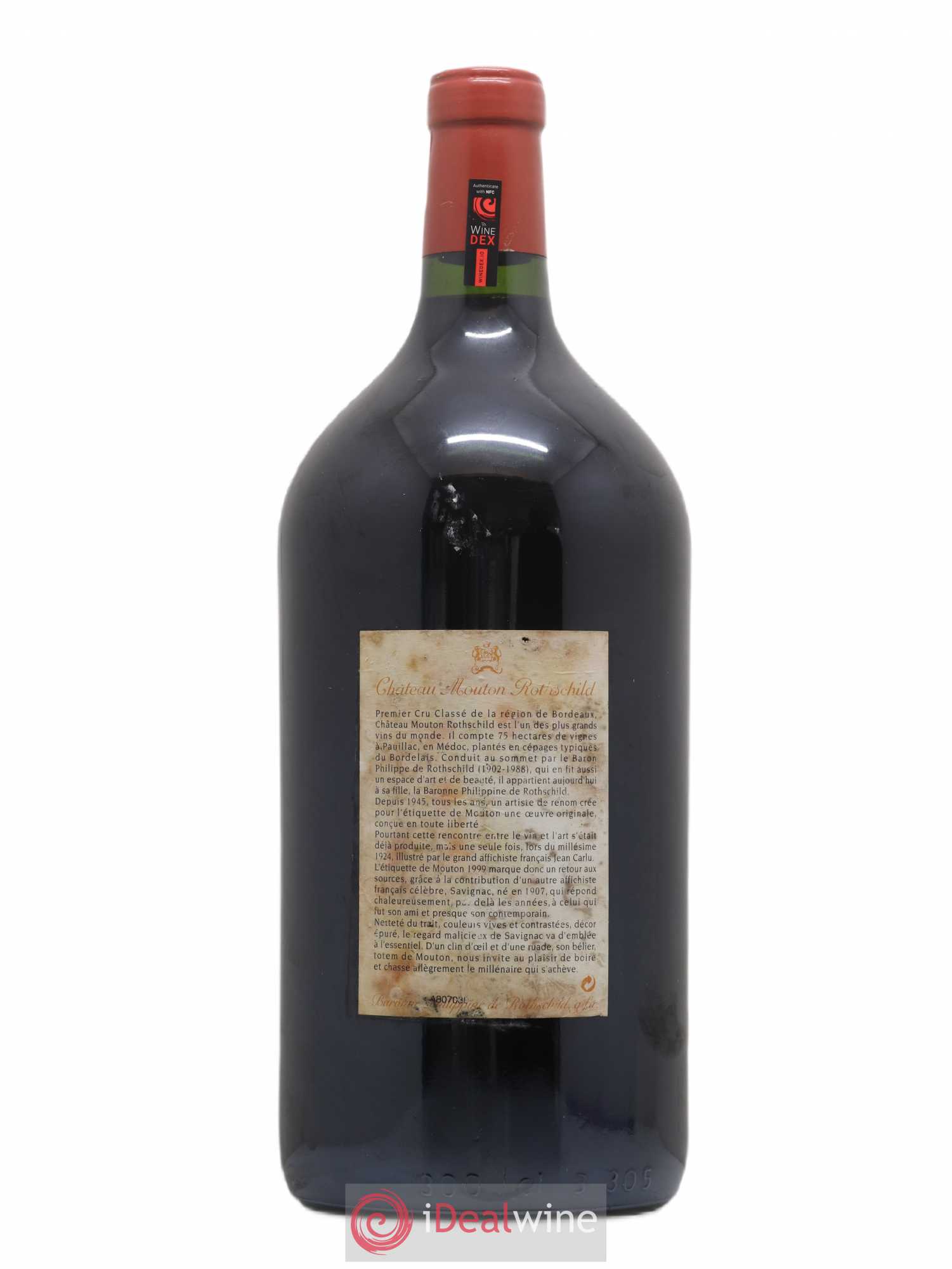 Château Mouton Rothschild 1er Grand Cru Classé 1999 - Lot de 1 double magnum - 1