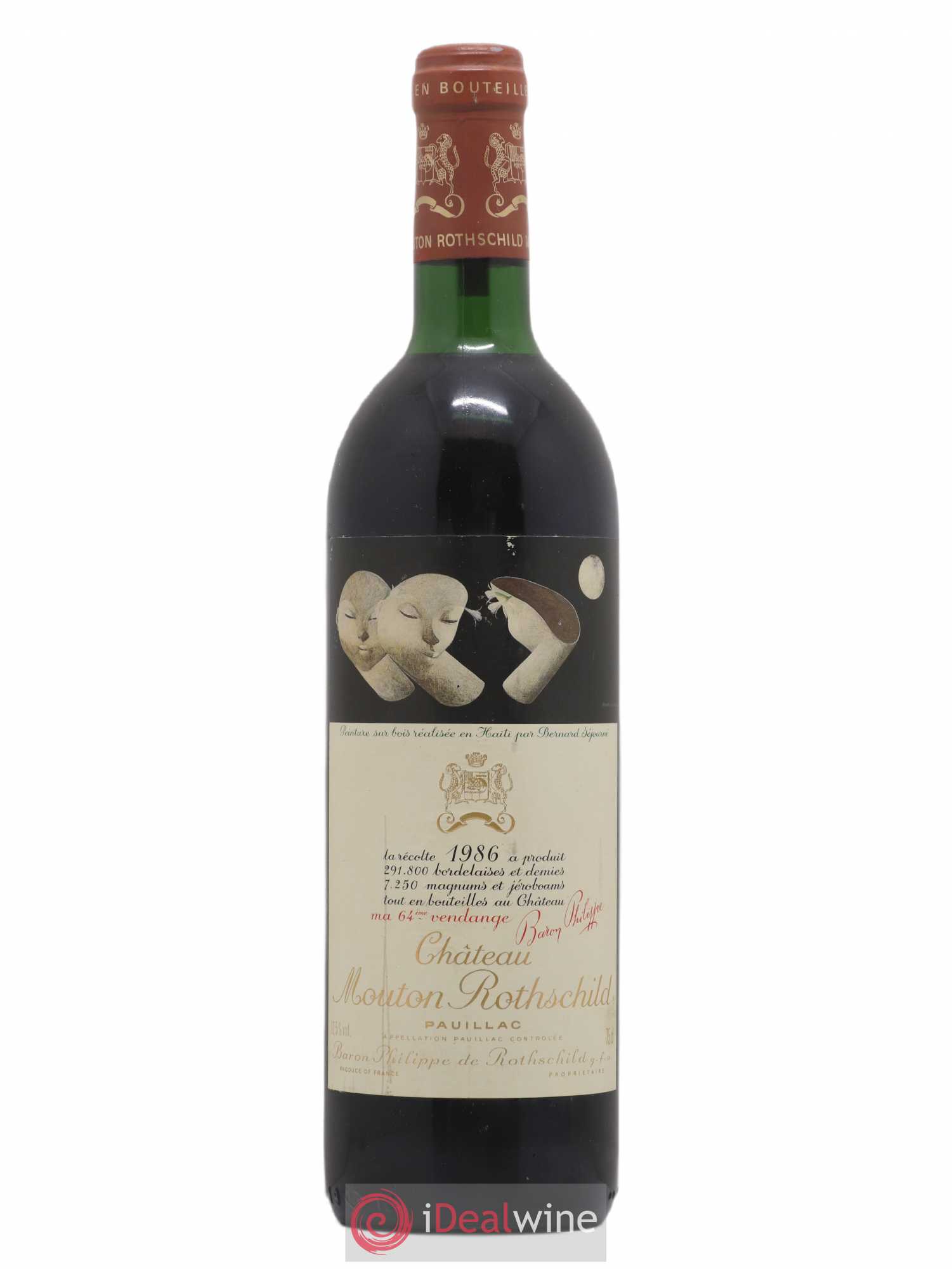 Château Mouton Rothschild 1er Grand Cru Classé 1986 - Lot de 1 bouteille - 0