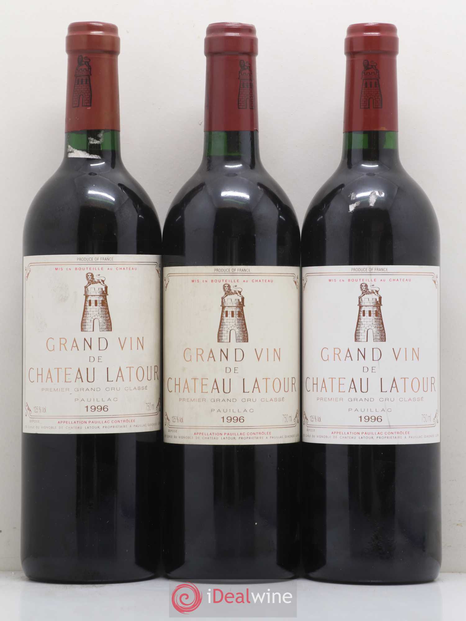 Château Latour 1er Grand Cru Classé 1996 - Lot de 3 bouteilles - 0