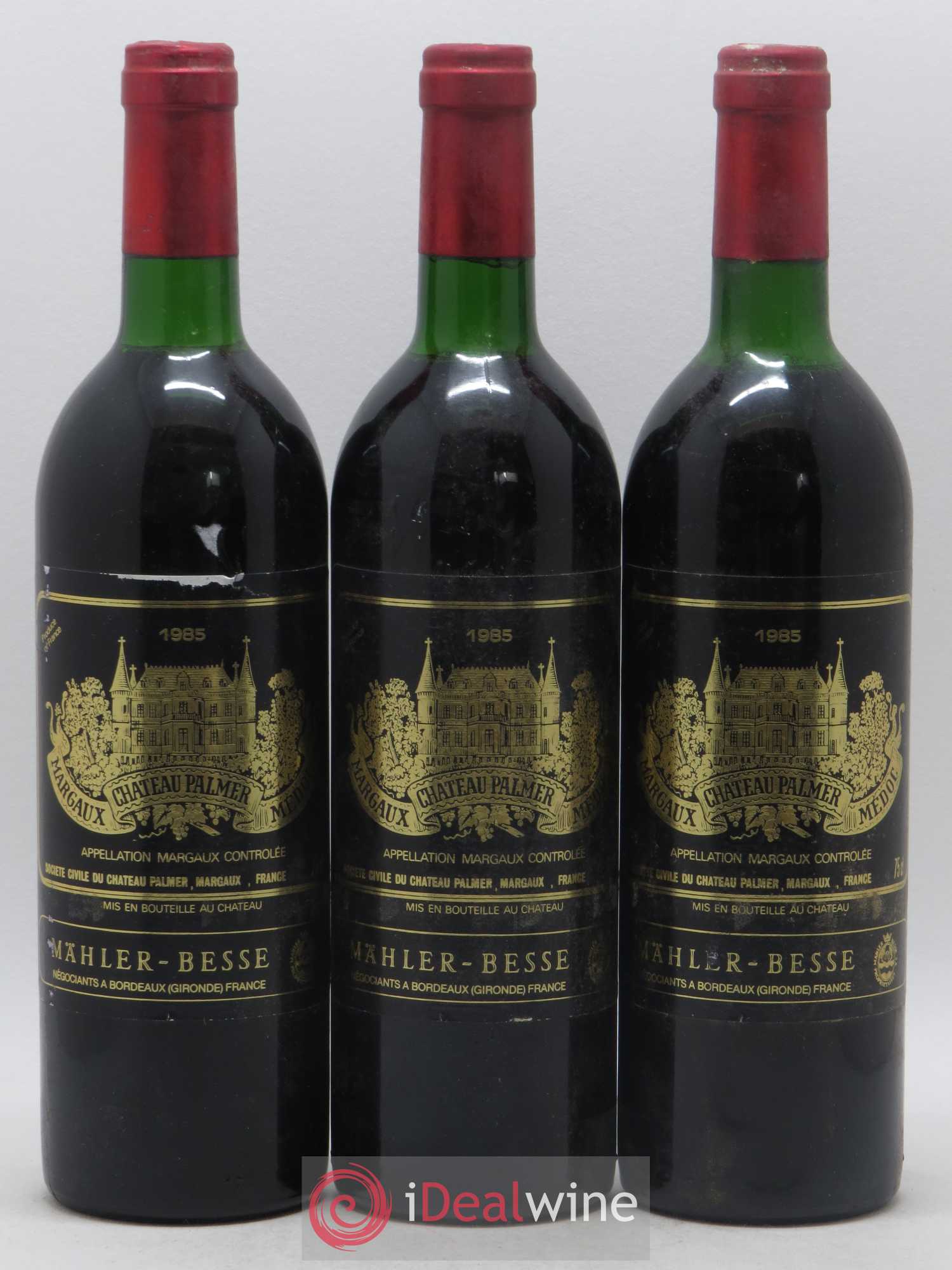 Château Palmer 3ème Grand Cru Classé 1985 - Lot de 3 bouteilles - 0