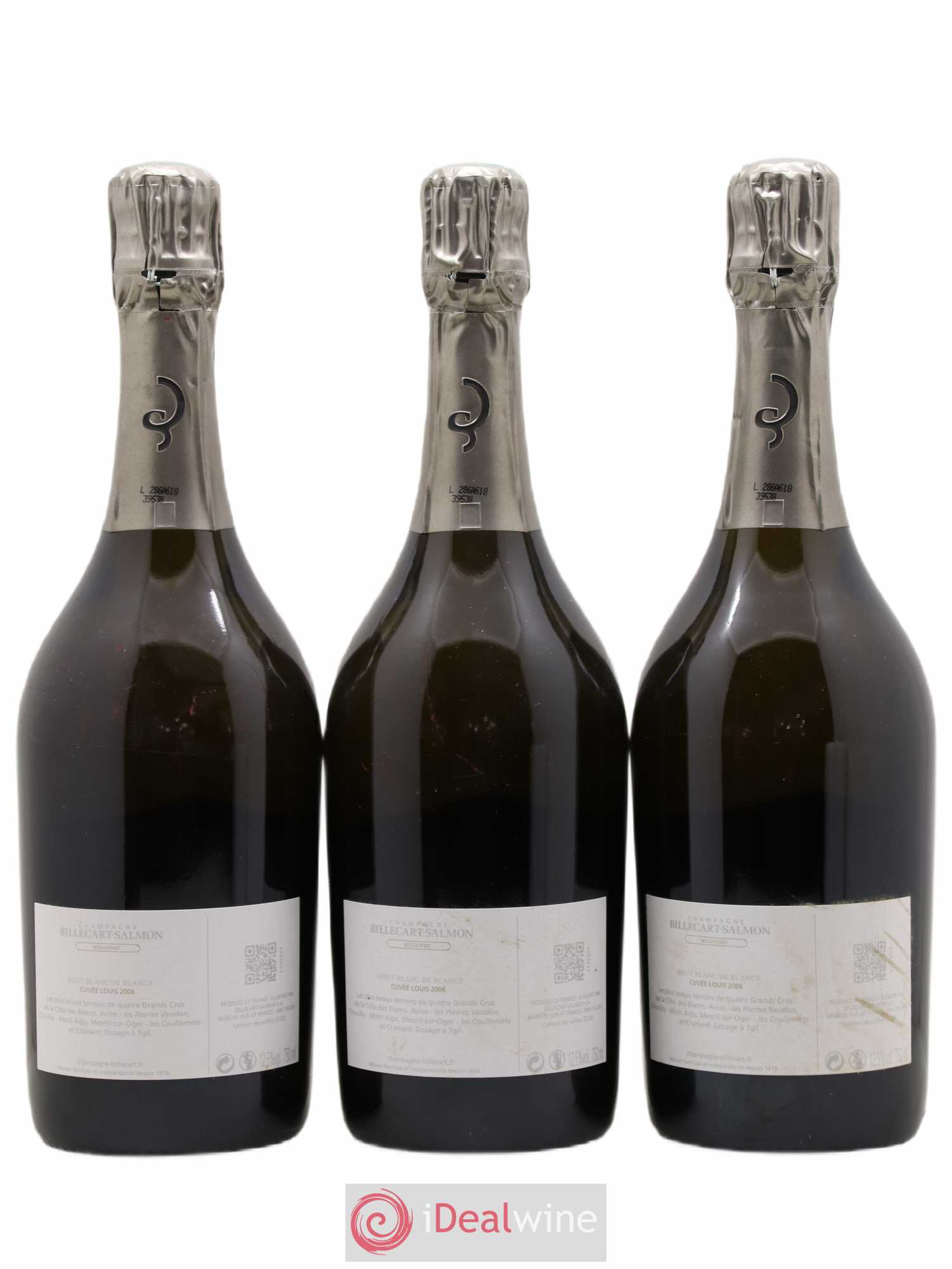 Louis Salmon Blanc de Blancs Brut Billecart-Salmon 2006 - Lot de 3 bouteilles - 1