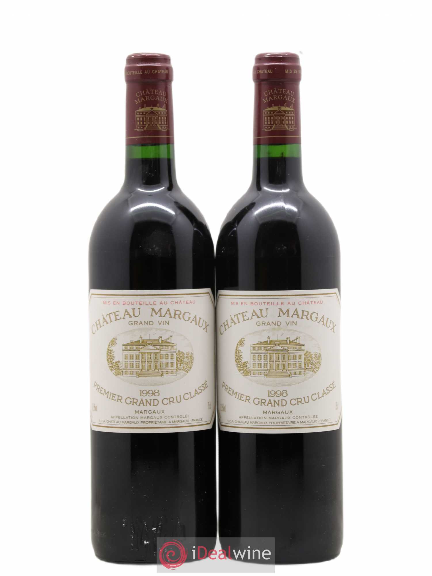 Château Margaux 1er Grand Cru Classé 1998 - Lot de 2 bouteilles - 0