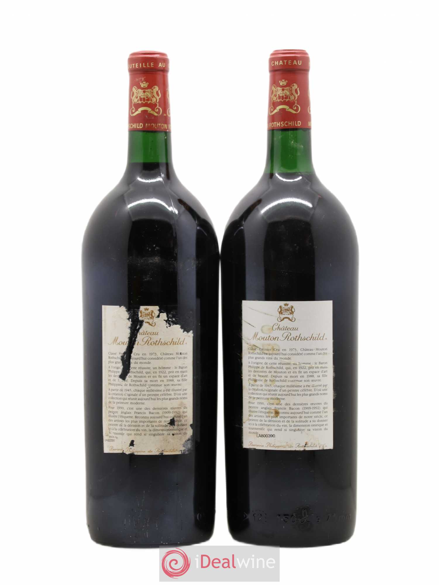 Château Mouton Rothschild 1er Grand Cru Classé 1990 - Lot de 2 magnums - 1