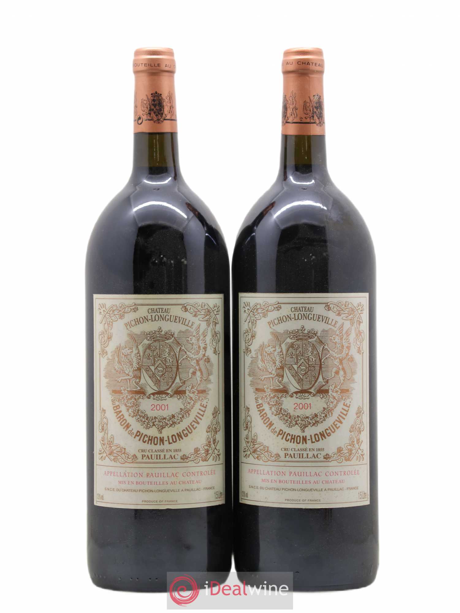 Pichon Longueville Baron 2ème Grand Cru Classé 2001 - Lot de 2 magnums - 0