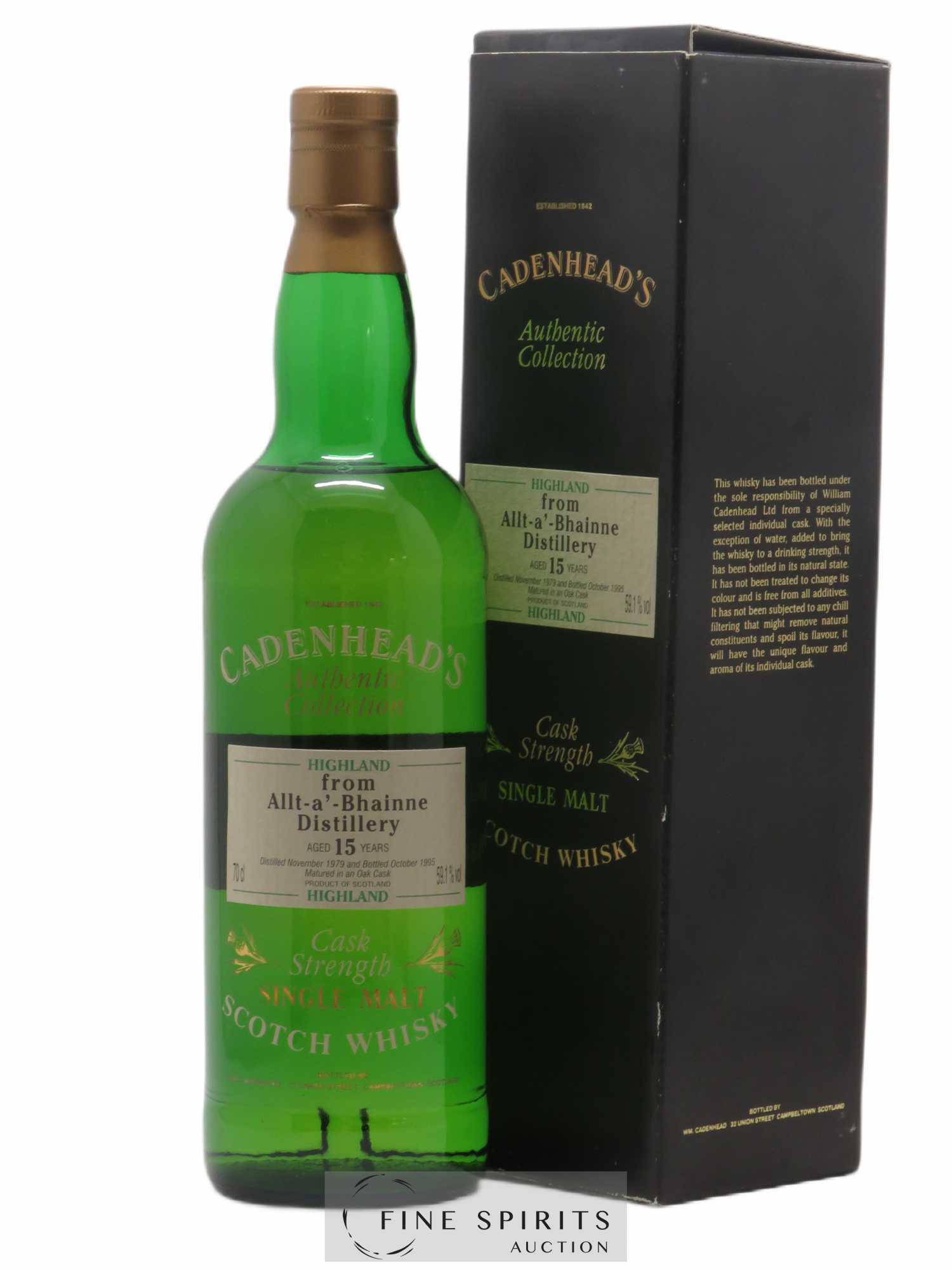 Allt-a-Bhainne 15 years 1979 Cadenhead's Cask Strength - bottled 1995 Authentic Collection - Lot de 1 bouteille - 0