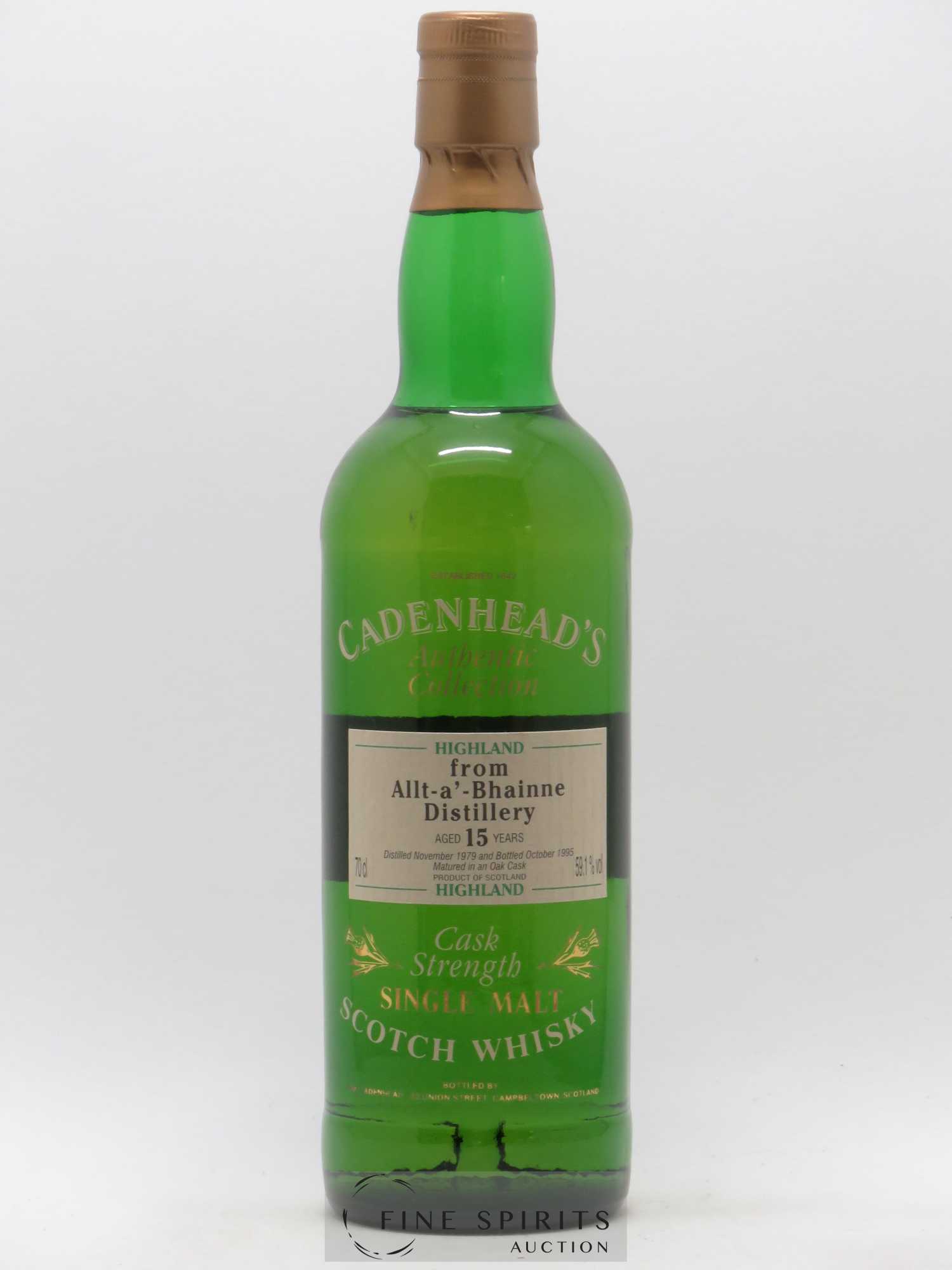 Allt-a-Bhainne 15 years 1979 Cadenhead's Cask Strength - bottled 1995 Authentic Collection - Lot de 1 bouteille - 1