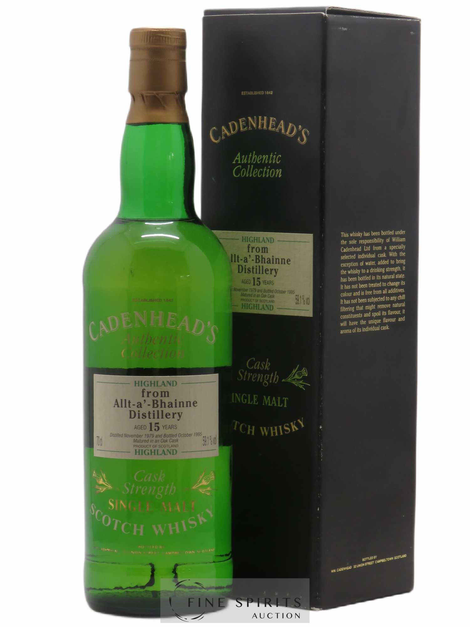 Allt-a-Bhainne 15 years 1979 Cadenhead's Cask Strength - bottled 1995 Authentic Collection - Lot de 1 bouteille - 0