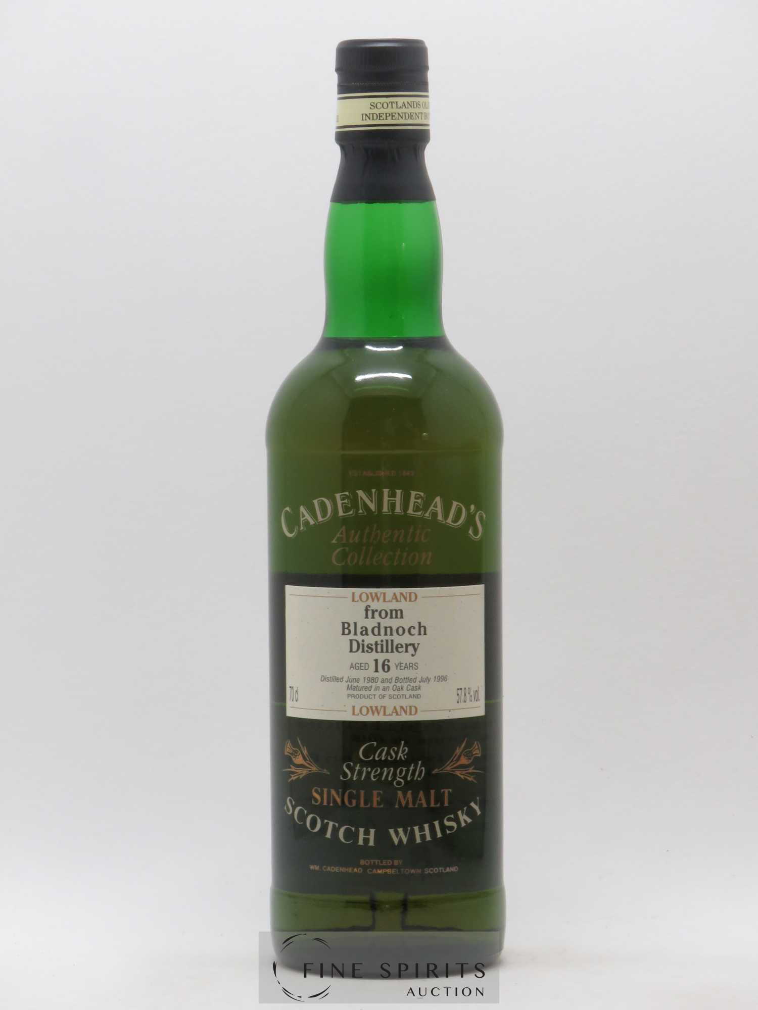 Bladnoch 16 years 1980 Cadenhead's Cask Strength - bottled 1996 Authentic Collection - Lot de 1 bouteille - 1