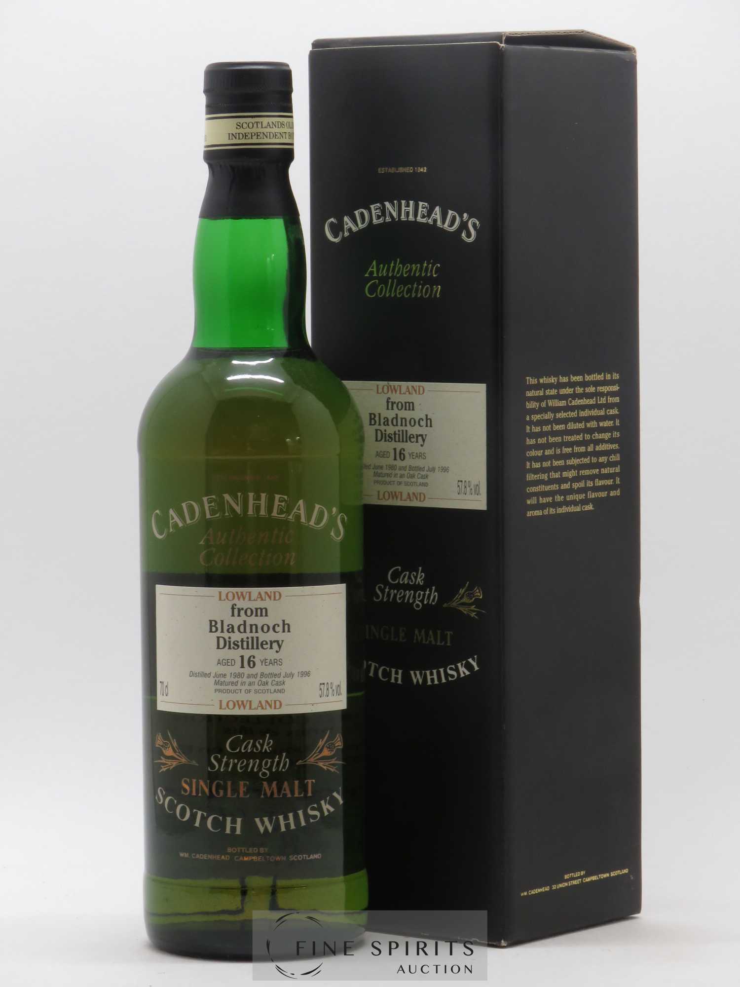 Bladnoch 16 years 1980 Cadenhead's Cask Strength - bottled 1996 Authentic Collection - Lot de 1 bouteille - 0