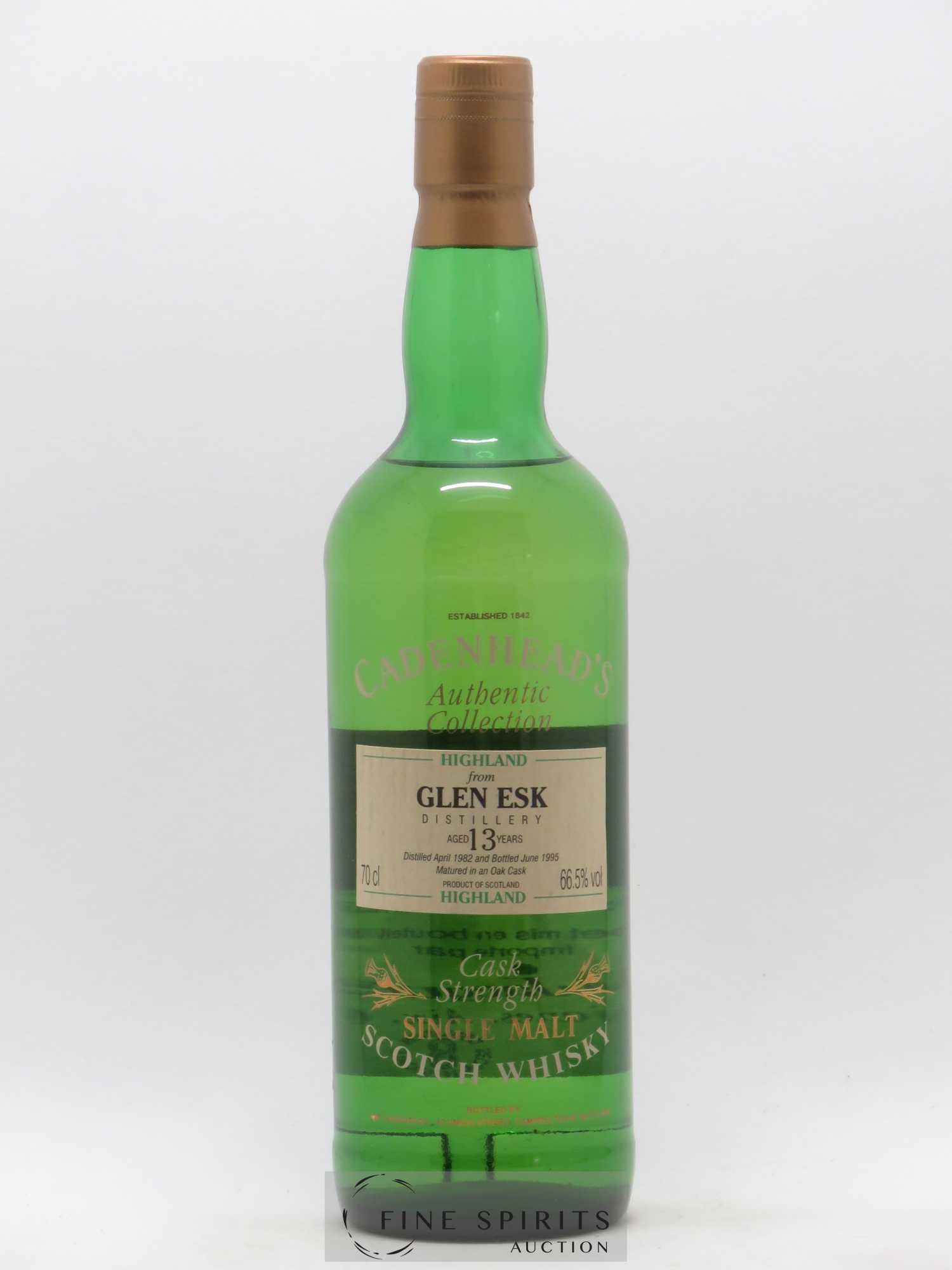 Glen Esk 13 years 1982 Cadenhead's Cask Strength - bottled 1995 Authentic Collection - Lot de 1 bouteille - 1