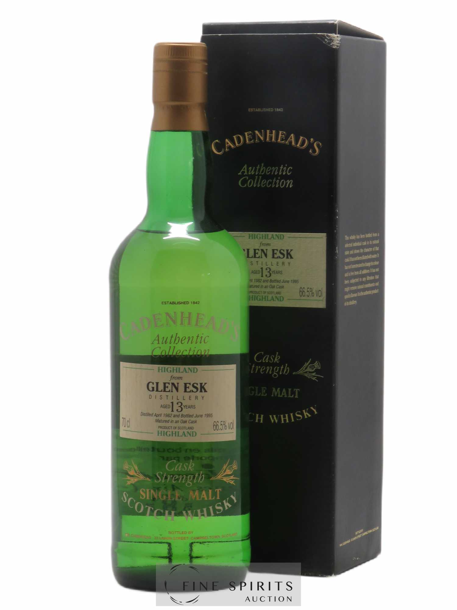 Glen Esk 13 years 1982 Cadenhead's Cask Strength - bottled 1995 Authentic Collection - Lot de 1 bouteille - 0