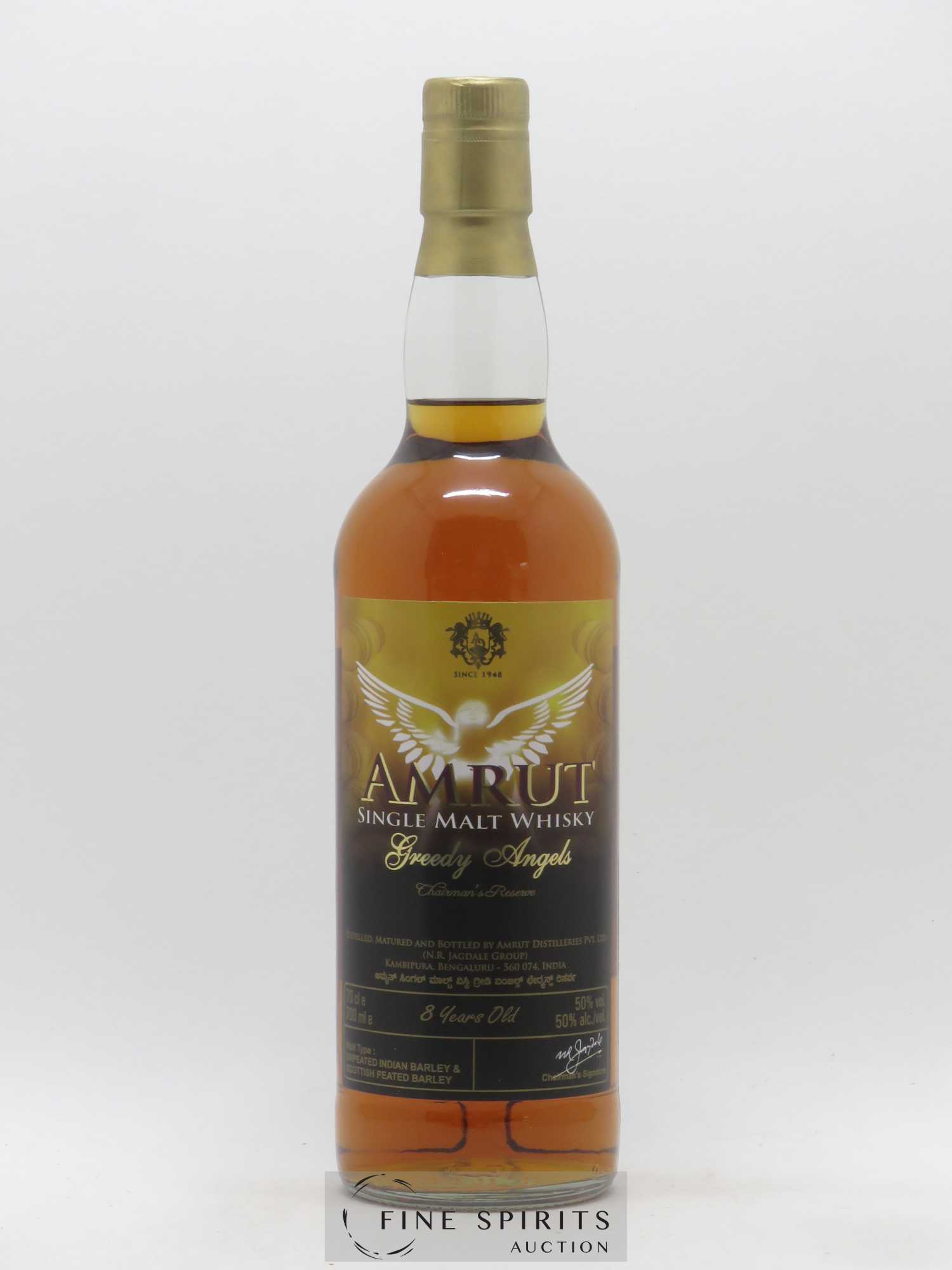 Amrut 8 years Of. Greedy Angels Chairman's Reserve - Lot de 1 bouteille - 1