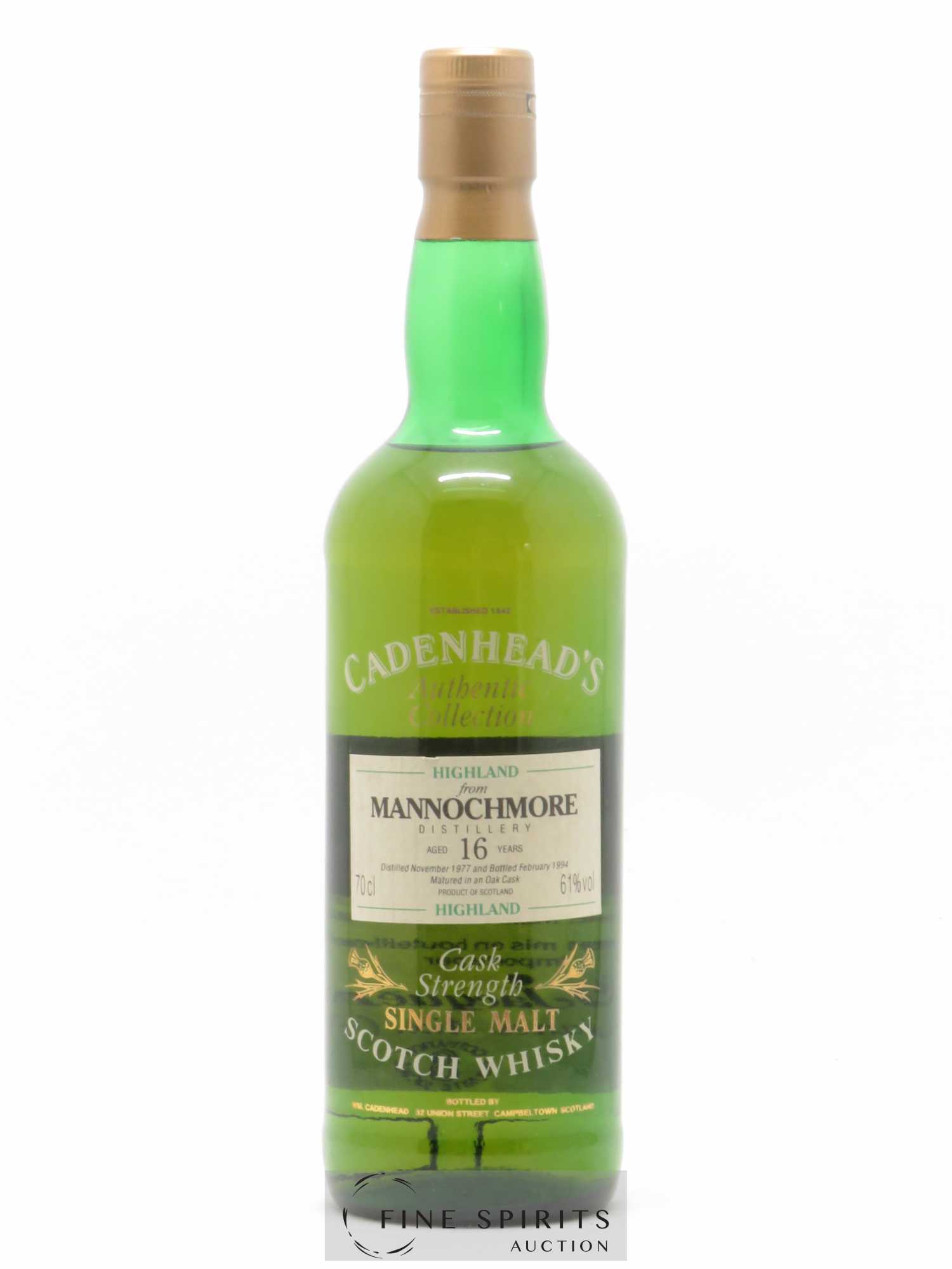 Mannochmore 16 years 1977 Cadenhead's Cask Strength - bottled 1994 Authentic Collection - Posten von 1 Flasche - 1
