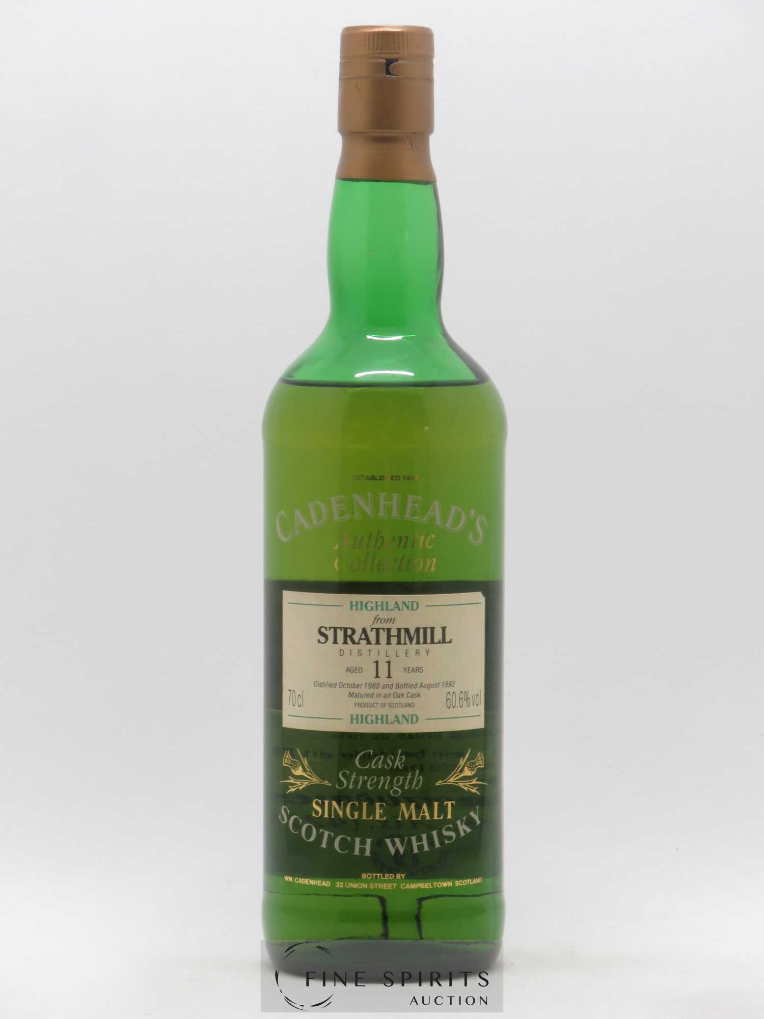 Strathmill 11 years 1980 Cadenhead's Cask Strength - bottled 1992 Authentic Collection - Lot de 1 bouteille - 1