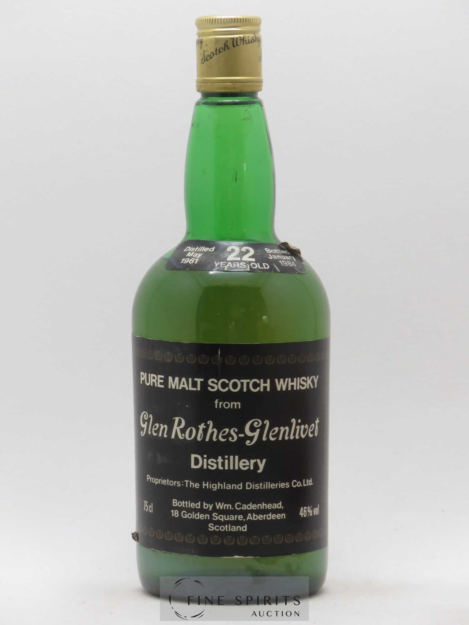 Glen Rothes-Glenlivet 22 years 1961 Cadenhead's bottled 1984 - Posten von 1 Flasche - 0