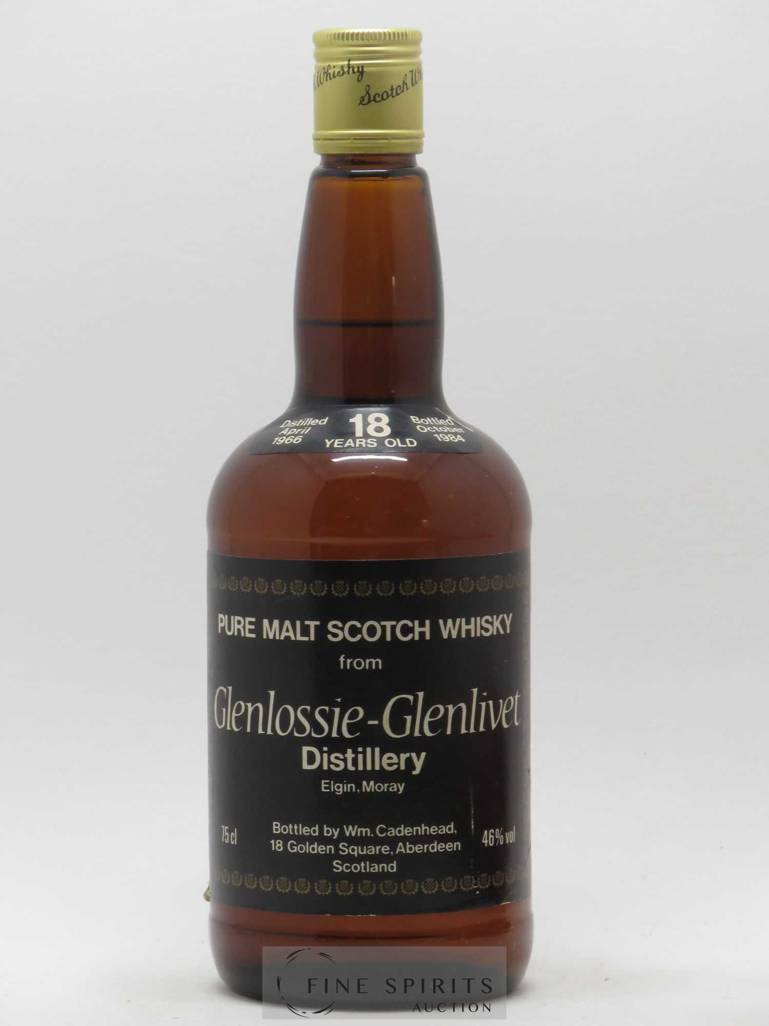 Glenlossie-Glenlivet 18 years 1966 Cadenhead's bottled 1984 - Lot de 1 bouteille - 0