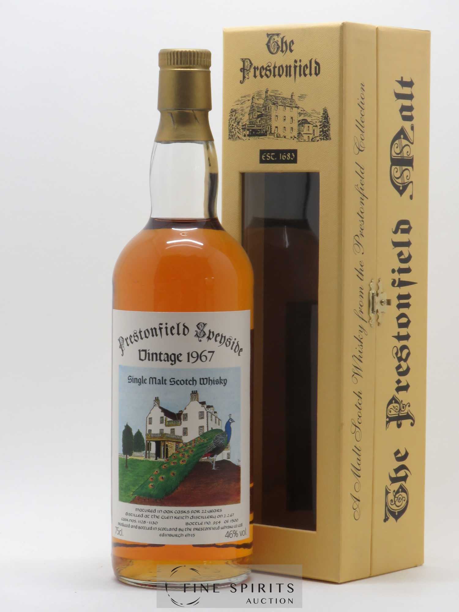 Glen Keith 22 years 1967 Prestonfield Whisky Co. Cask n°1128-1130 - One of 1500 - Lot de 1 bouteille - 0