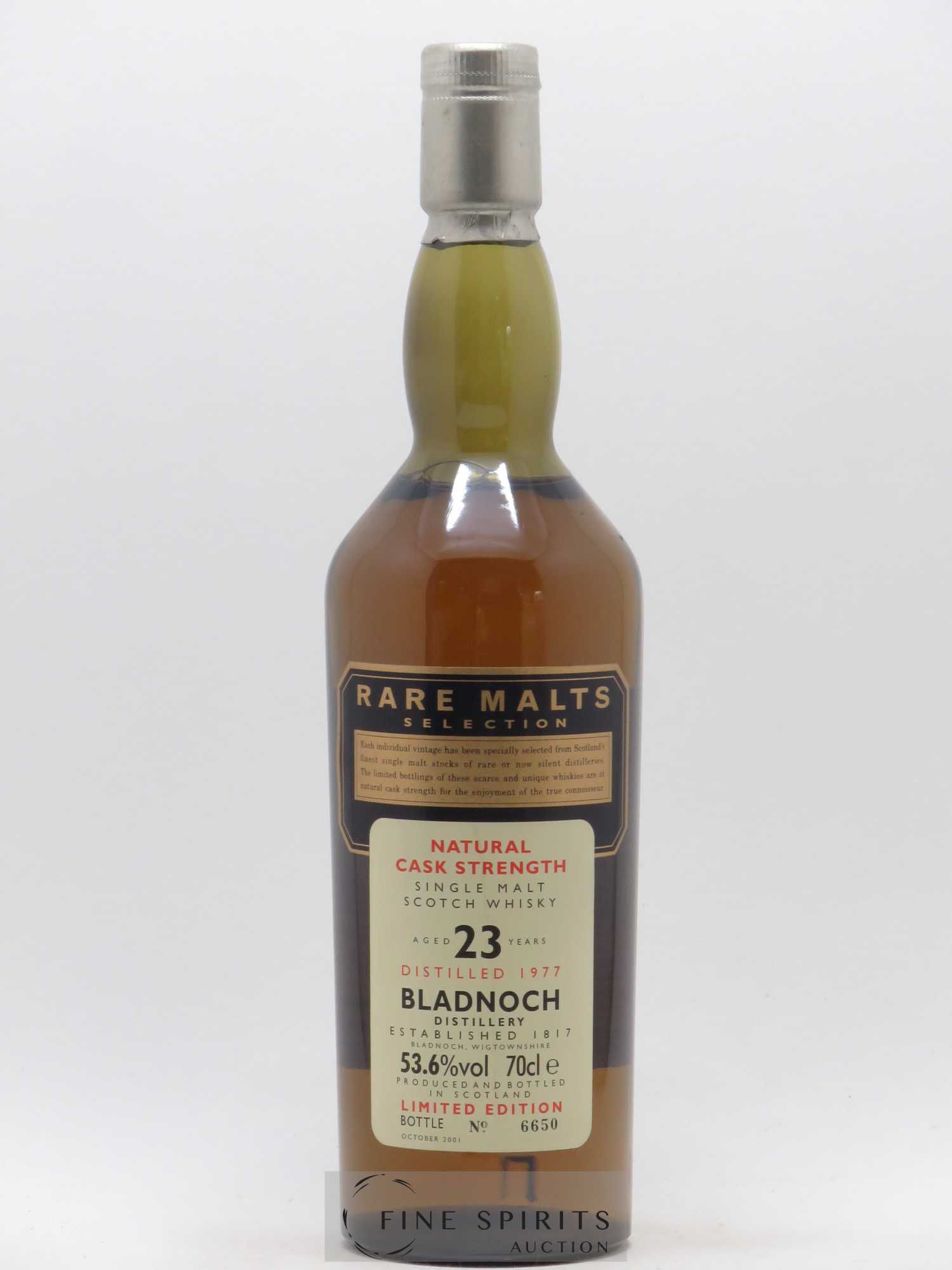 Bladnoch 23 years 1977 Of. Rare Malts Selection Natural Cask Strengh - bottled 2001 Limited Edition - Lot de 1 bouteille - 1
