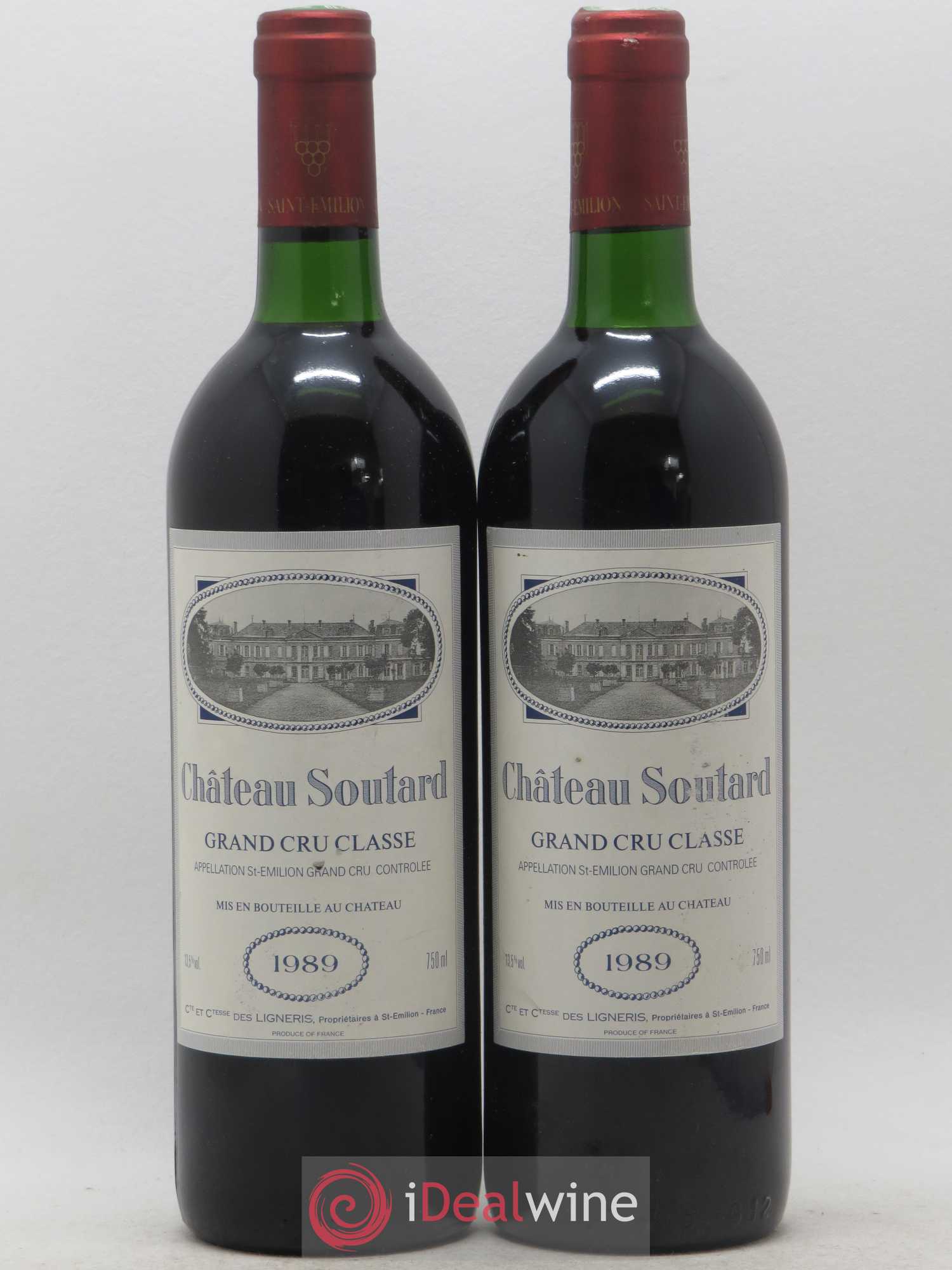 Château Soutard Grand Cru Classé 1989 - Lot de 2 bouteilles - 0