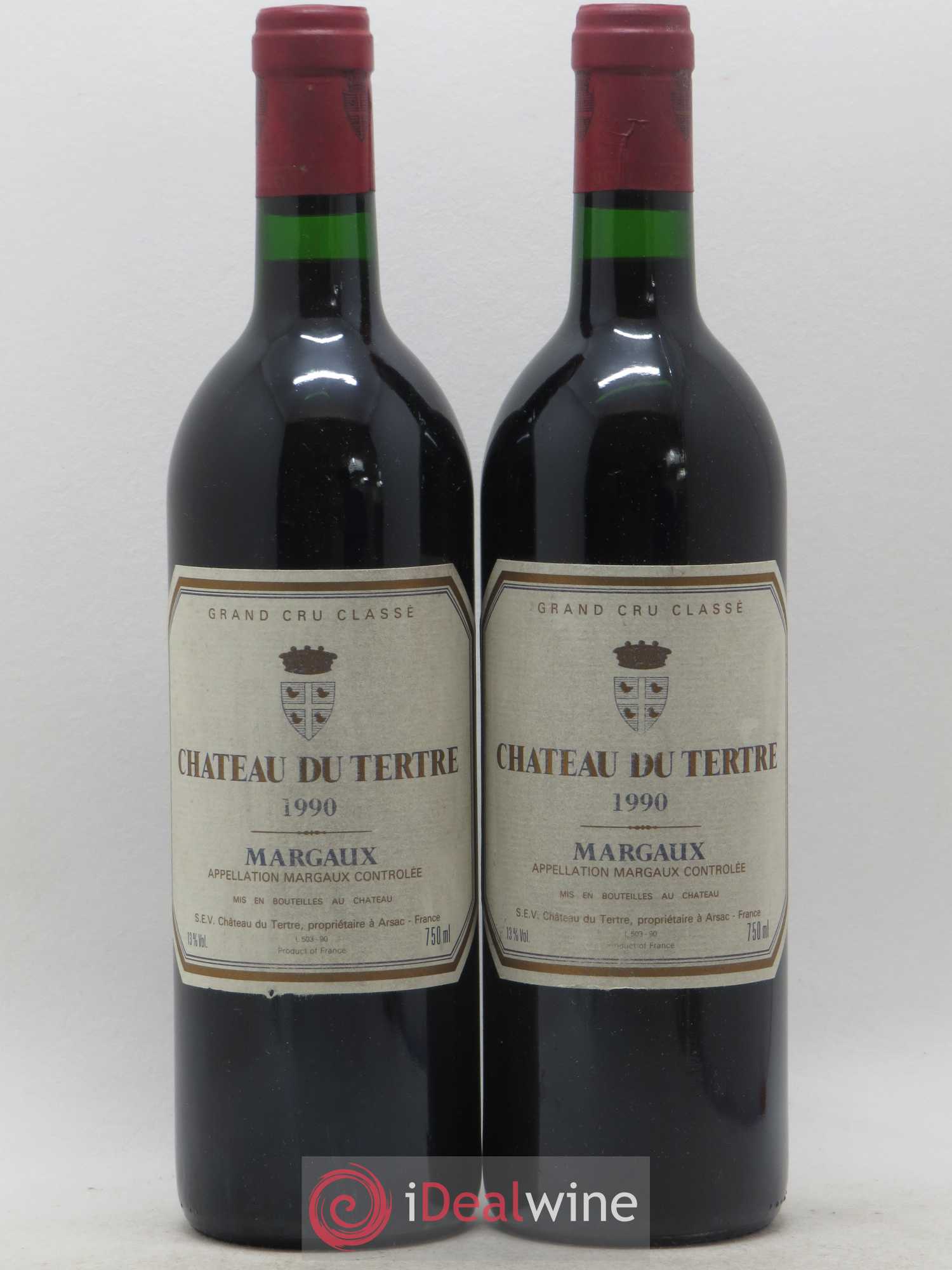Château du Tertre 5ème Grand Cru Classé 1990 - Lot de 2 bouteilles - 0