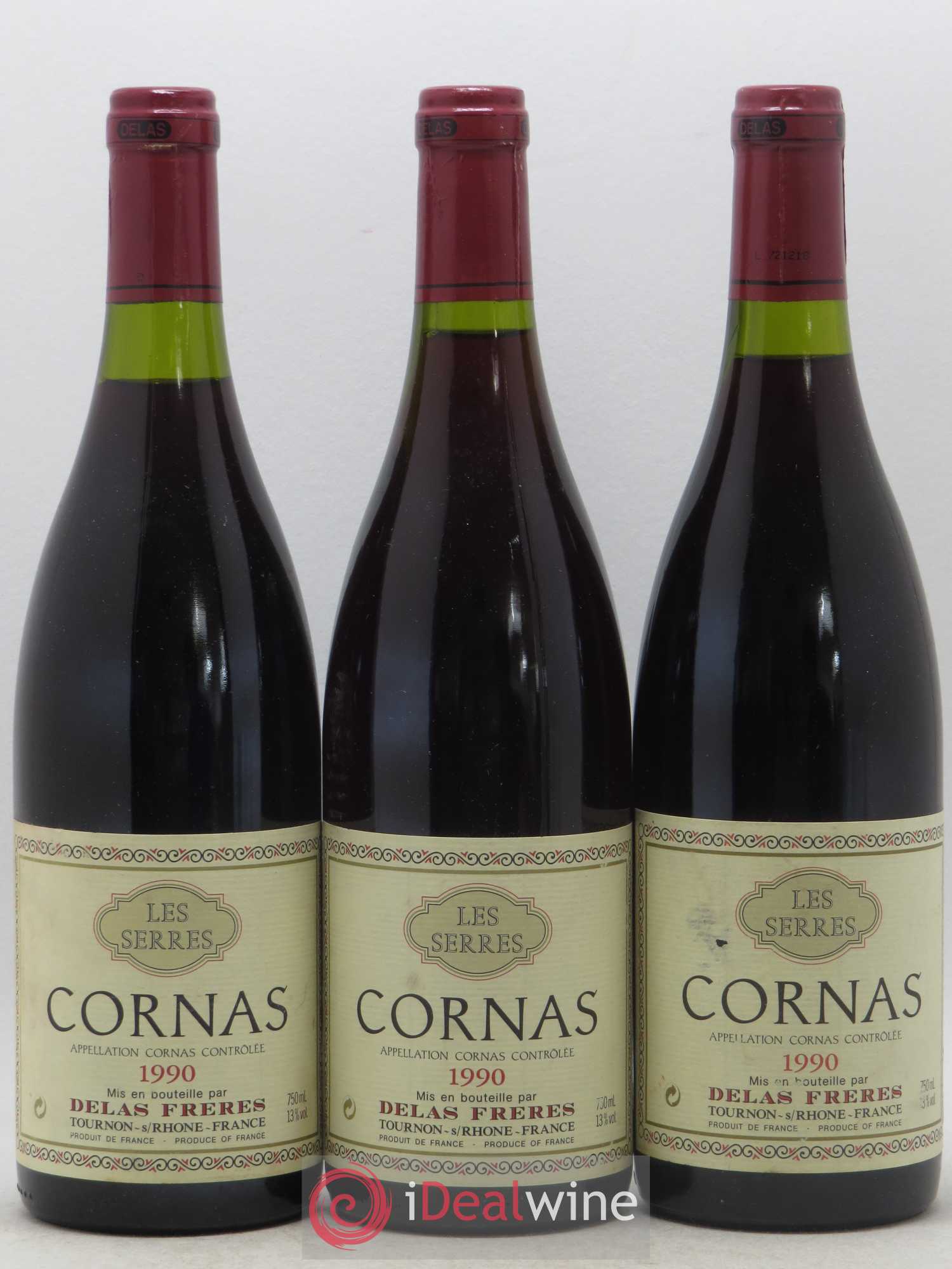Cornas Les Serres Delas 1990 - Posten von 3 Flaschen - 0