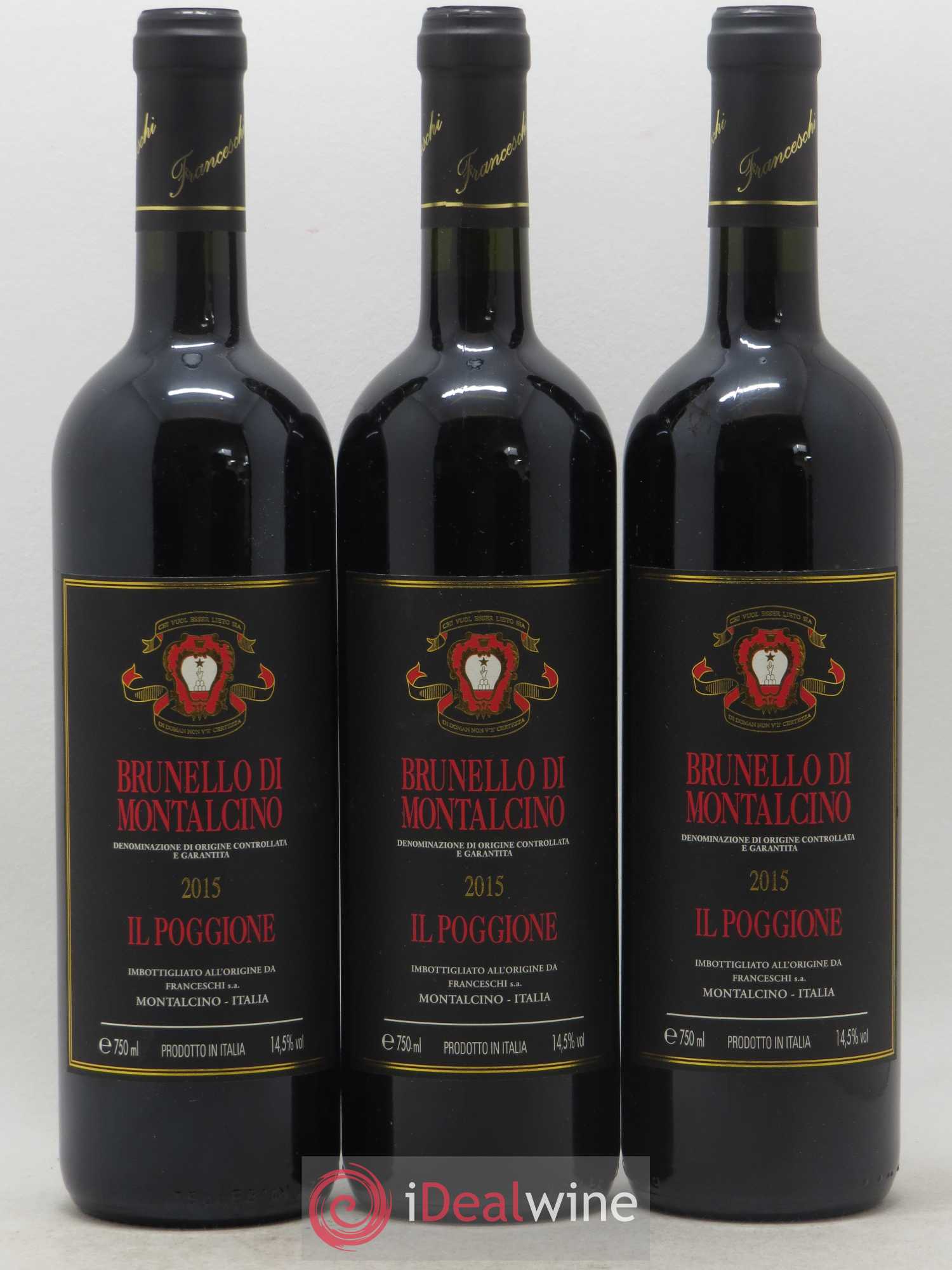 Brunello di Montalcino DOCG Il Poggione Lavinio Franceschi 2015 - Lot de 3 bouteilles - 0