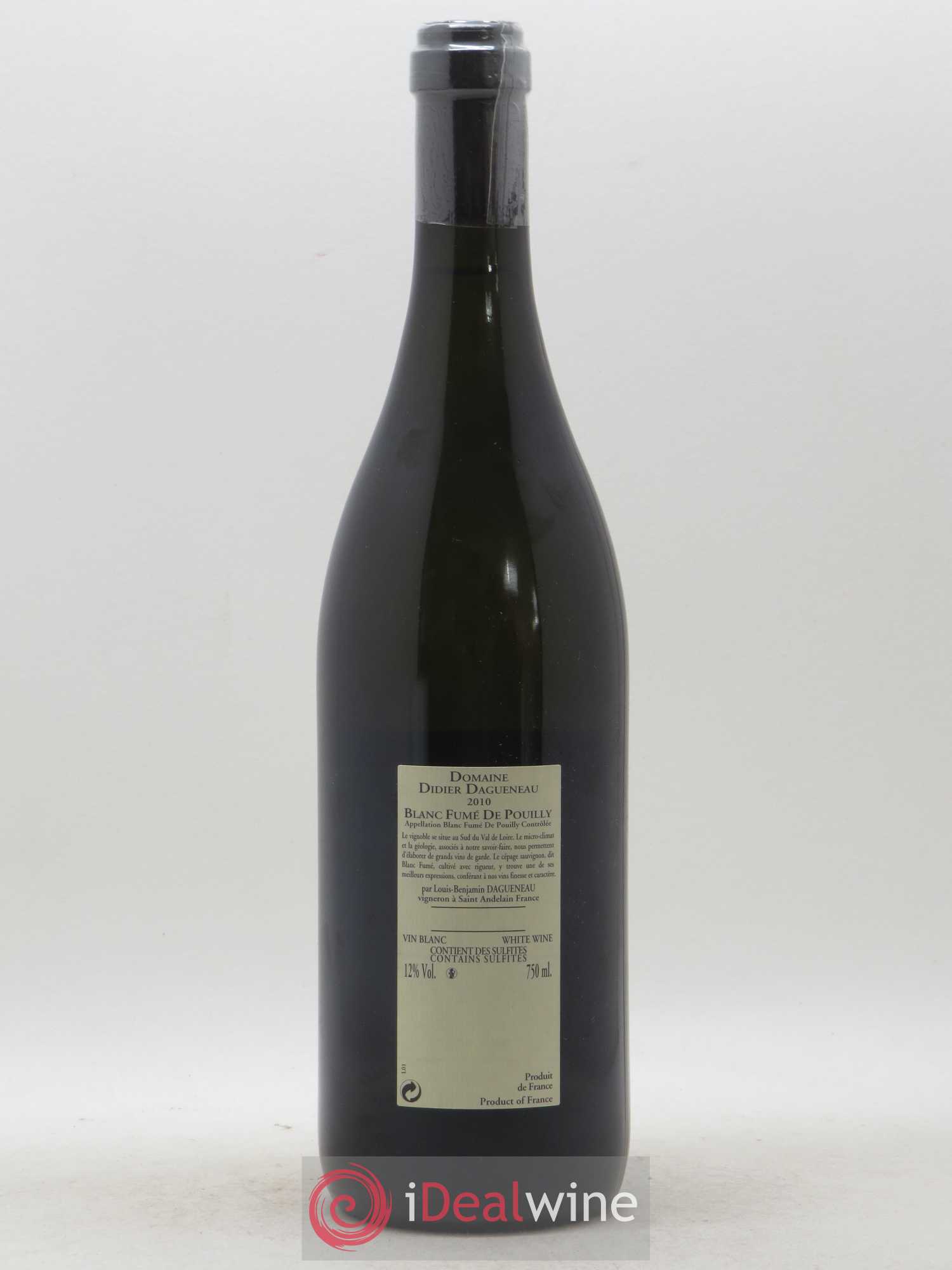 Pouilly-Fumé Blanc Fumé de Pouilly Dagueneau (Domaine Didier - Louis-Benjamin) 2010 - Lot de 1 bouteille - 1