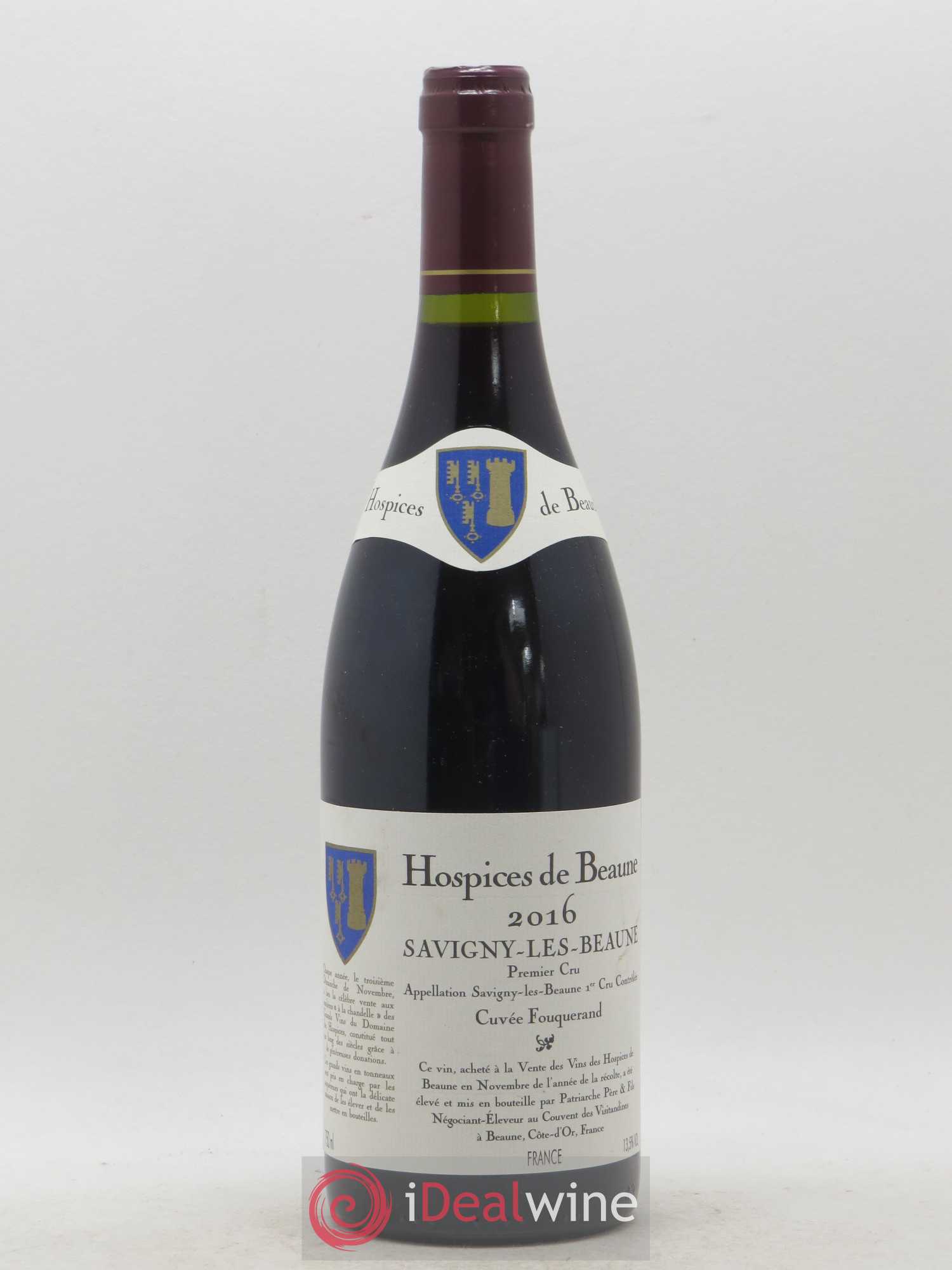 Savigny-lès-Beaune 1er Cru Hospices de Beaune Cuvée Fouquerand Patriarche 2016 - Posten von 1 Flasche - 0